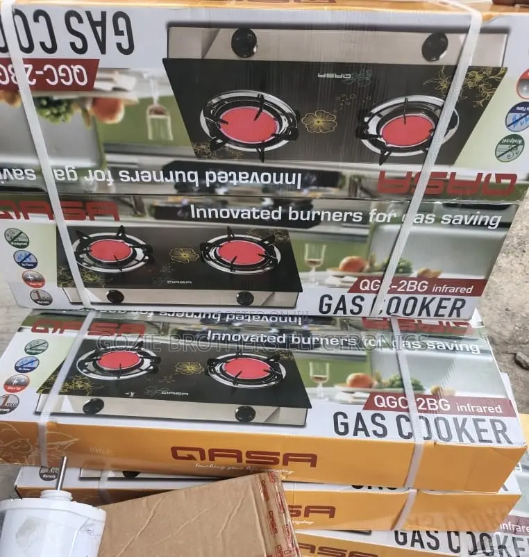 Qasa Table Gas Cooker Glass Top With Non Flammable Fire
