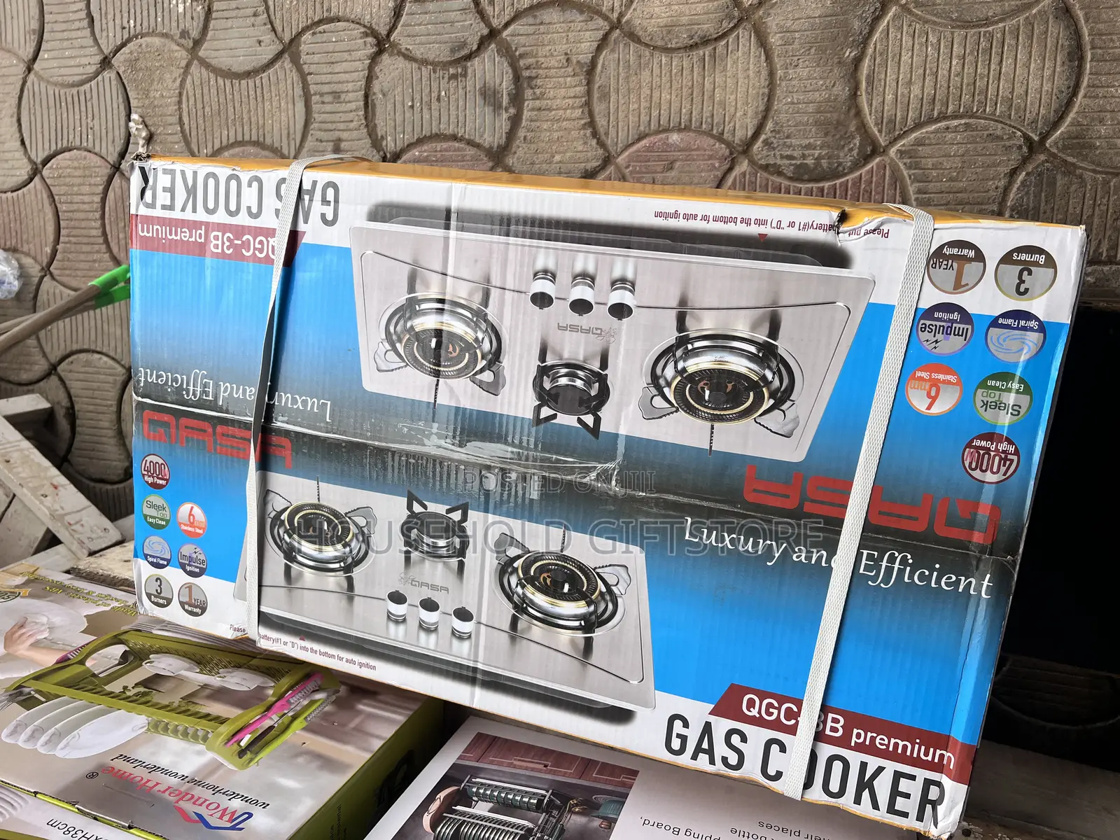 Qasa 3 Burner High Quality Inbuilt/ Table Top Gas Cooker