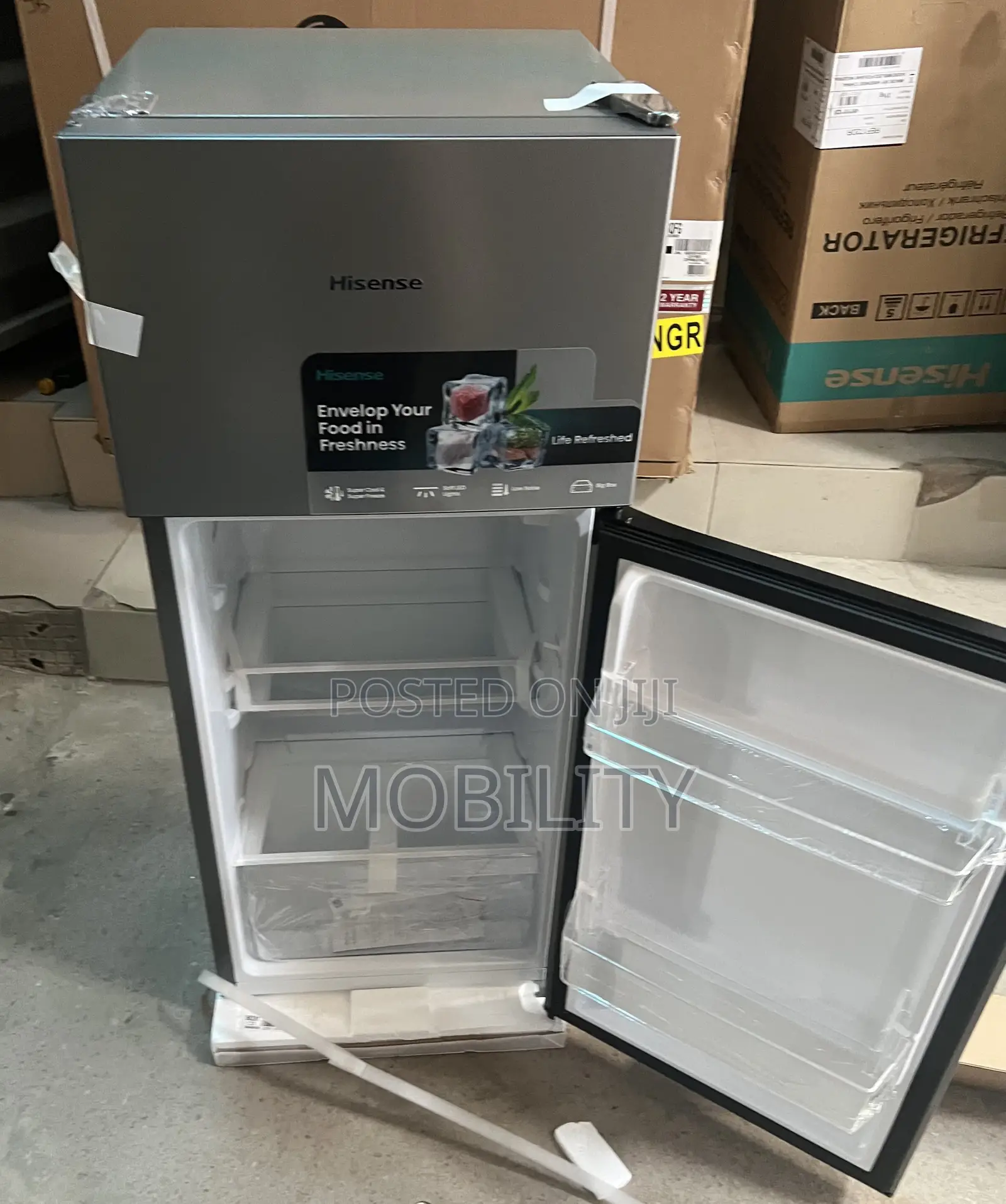 Hisense Double Door Fridge 124liters Brand New