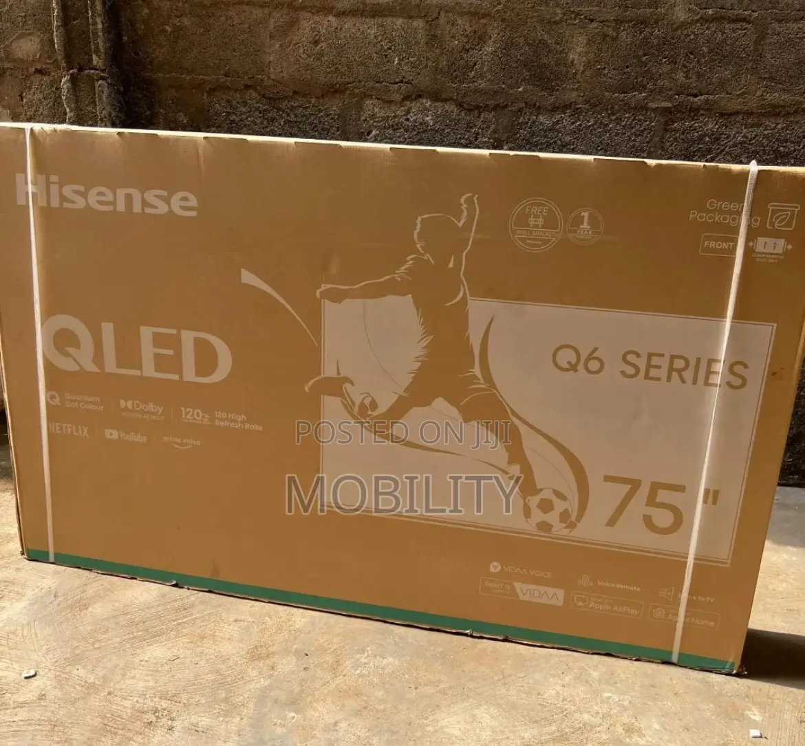 Qled 75” Hisense TV Fully Smart With Voice Command