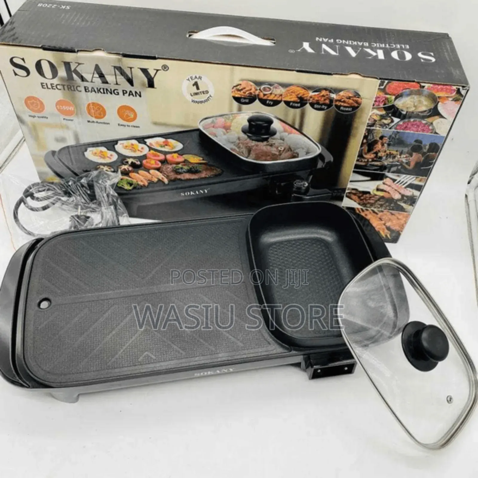 Sokany 2-in-1 Electric Baking and Grill Pan