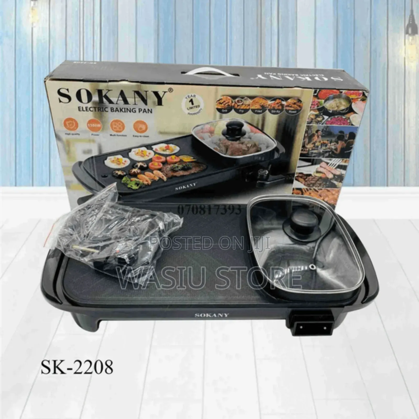 Sokany 2-in-1 Electric Baking and Grill Pan
