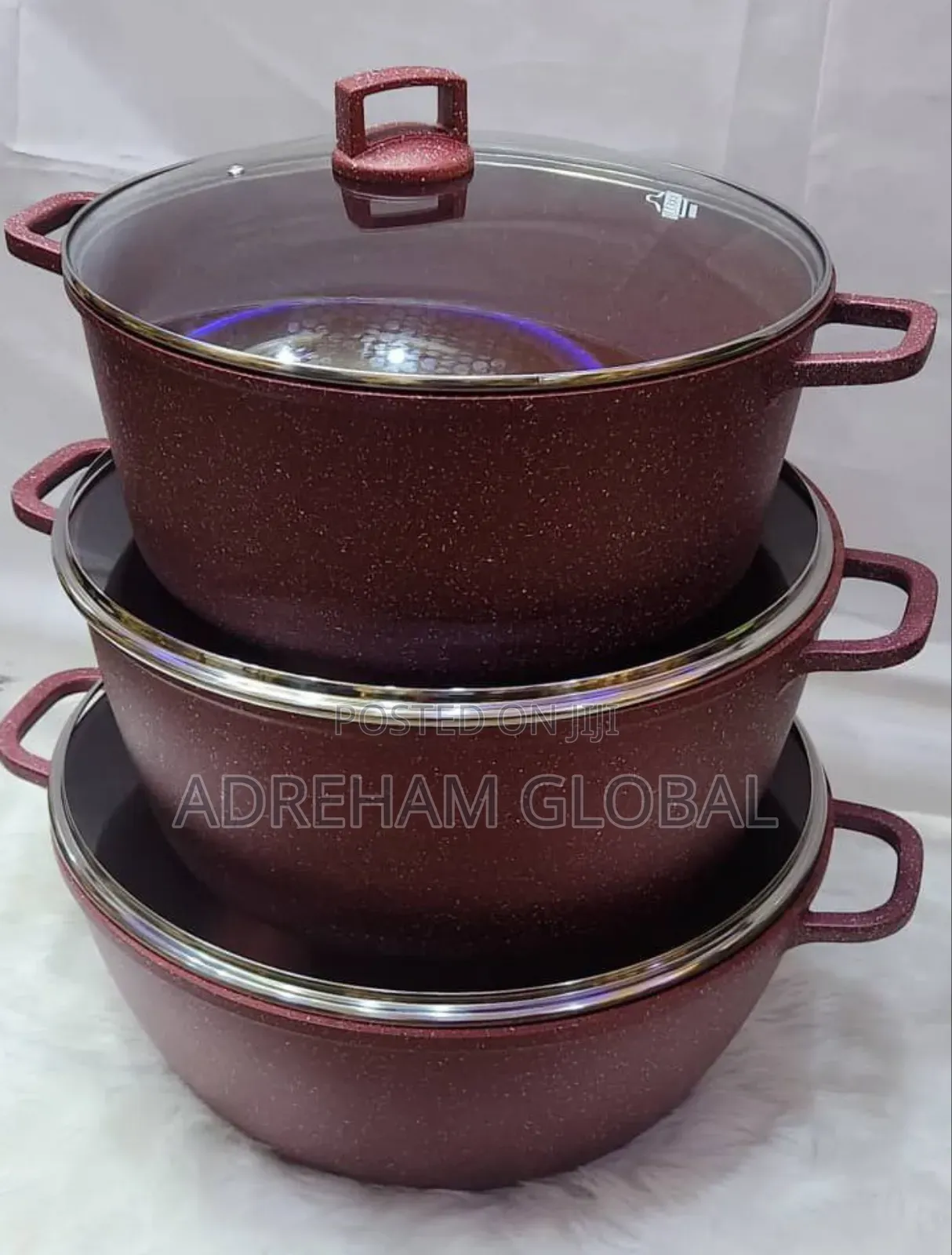 Uakeen Quality 6pcs Granite Pot Induction- 44cm,40cm 36cm