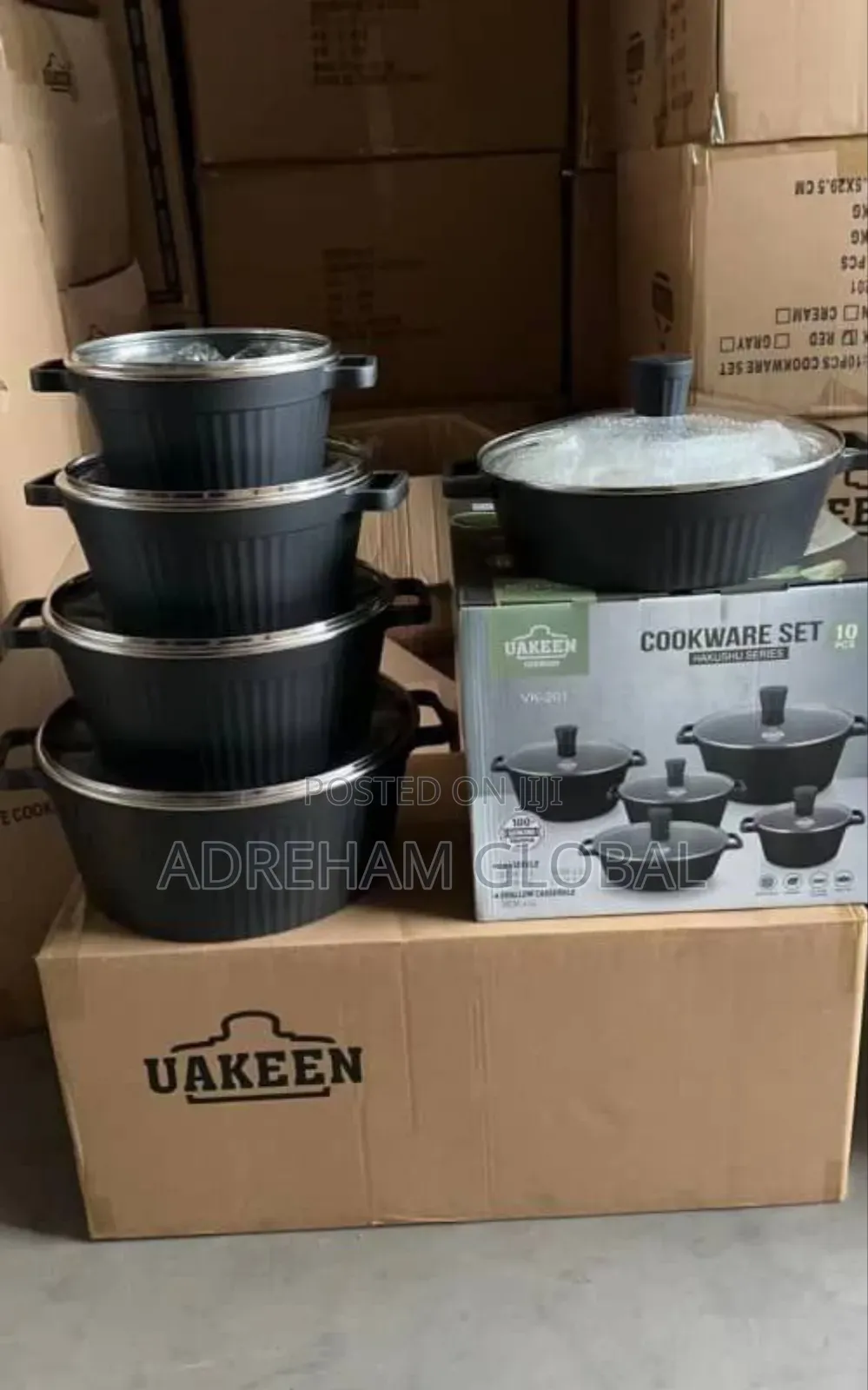 Quality Uakeen 10pcs Granite Pot, in Black,Grey,White