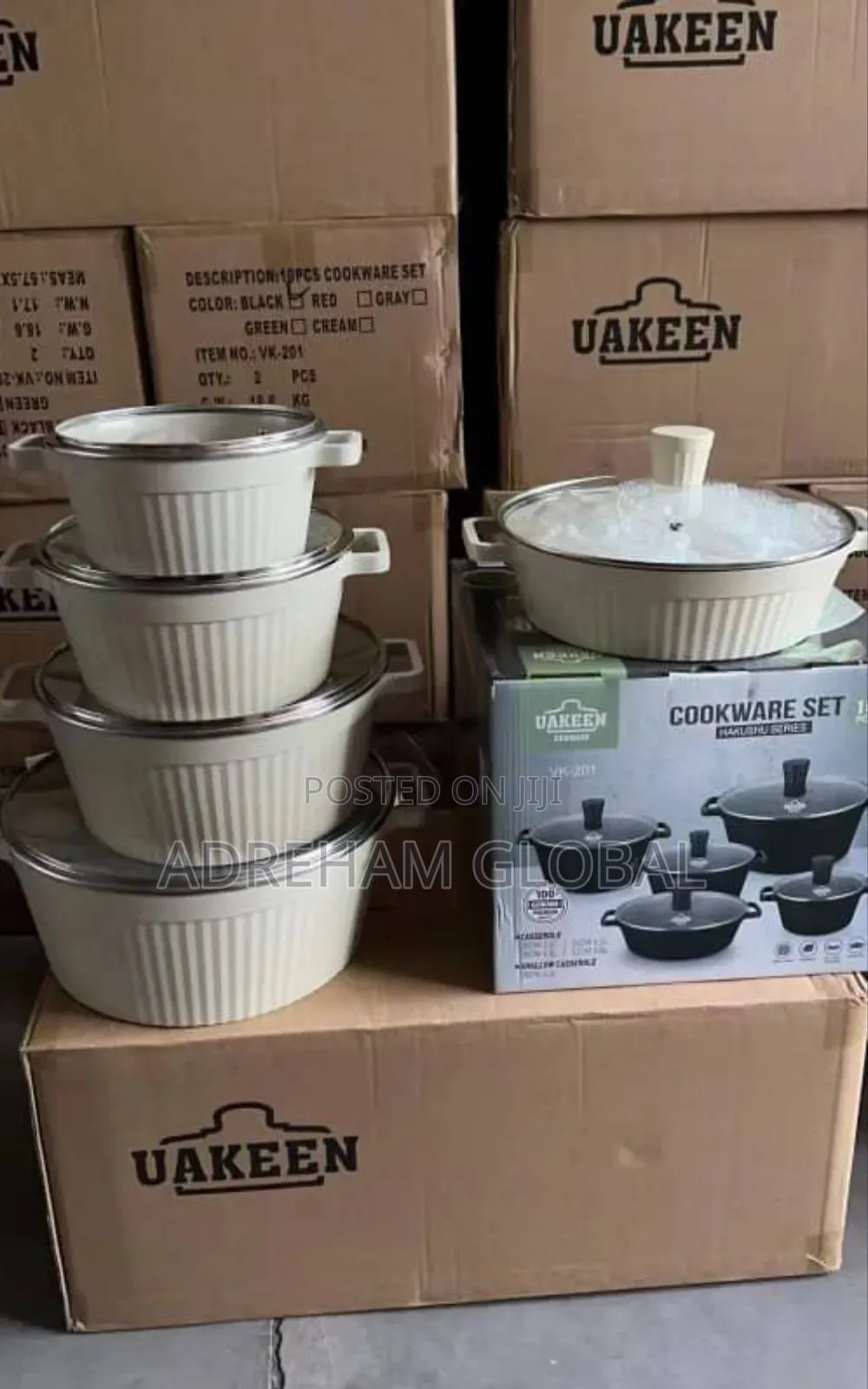 Quality Uakeen 10pcs Granite Pot, in Black,Grey,White
