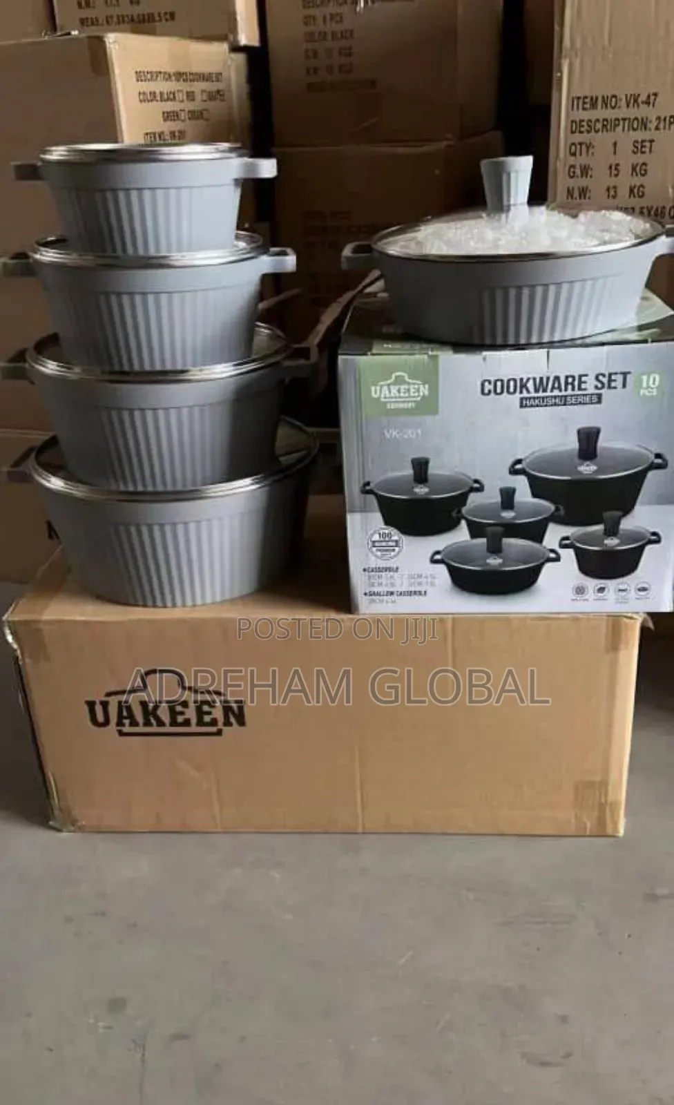 Quality Uakeen 10pcs Granite Pot, in Black,Grey,White
