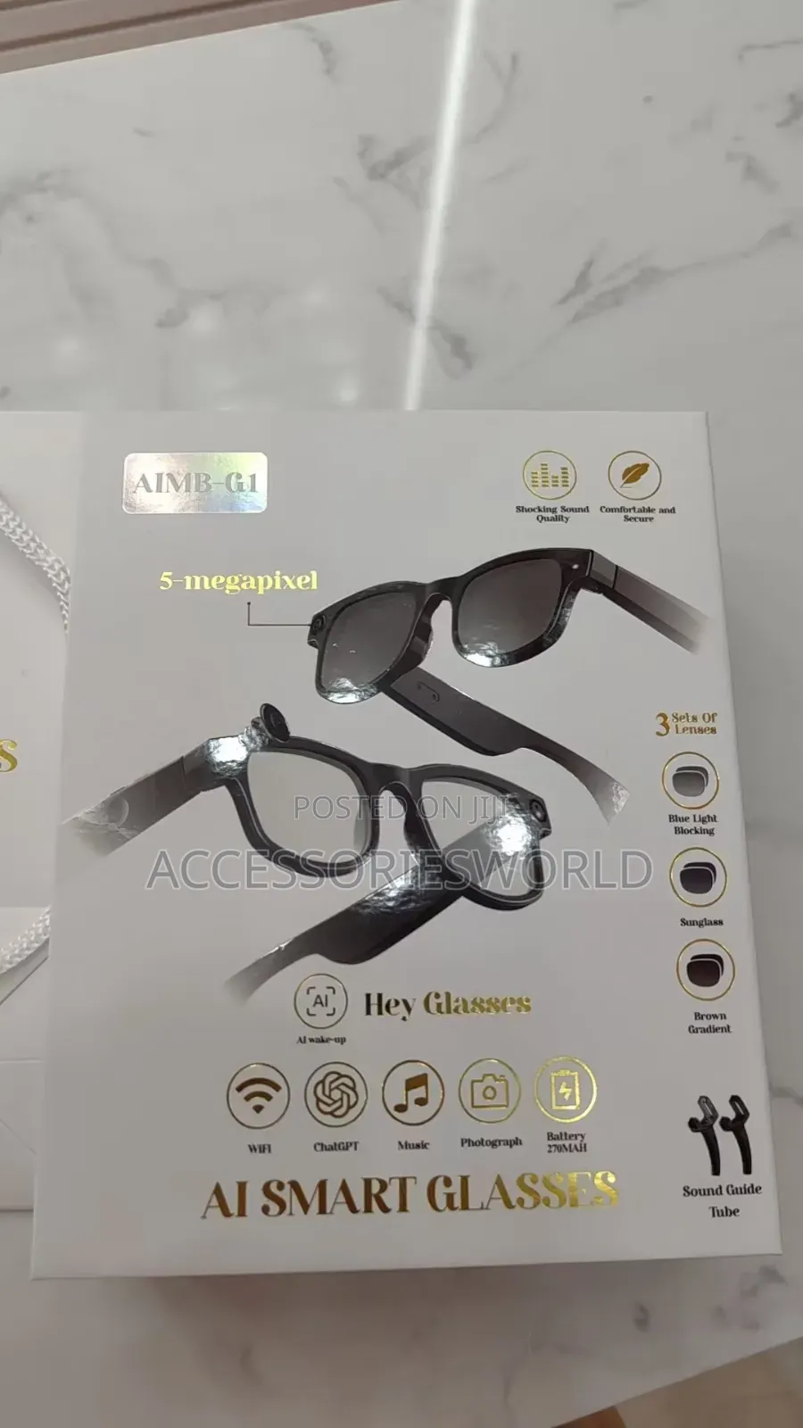 Aimb G - 1 Ai 800w Camera Smart Glasses Anti Blue Light 3in1 Lens