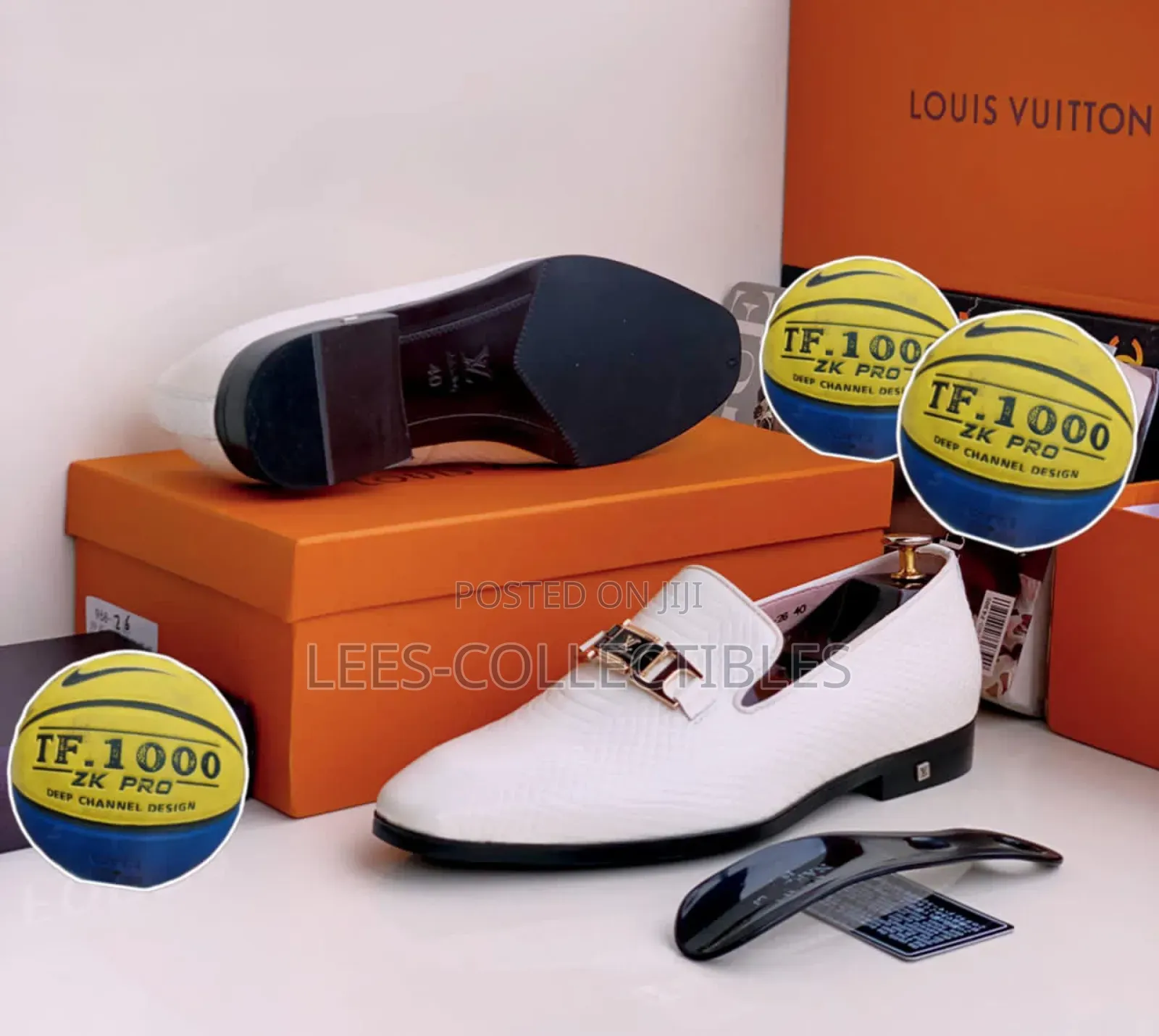 Luxury White Louis Vuitton Cooperate Shoes