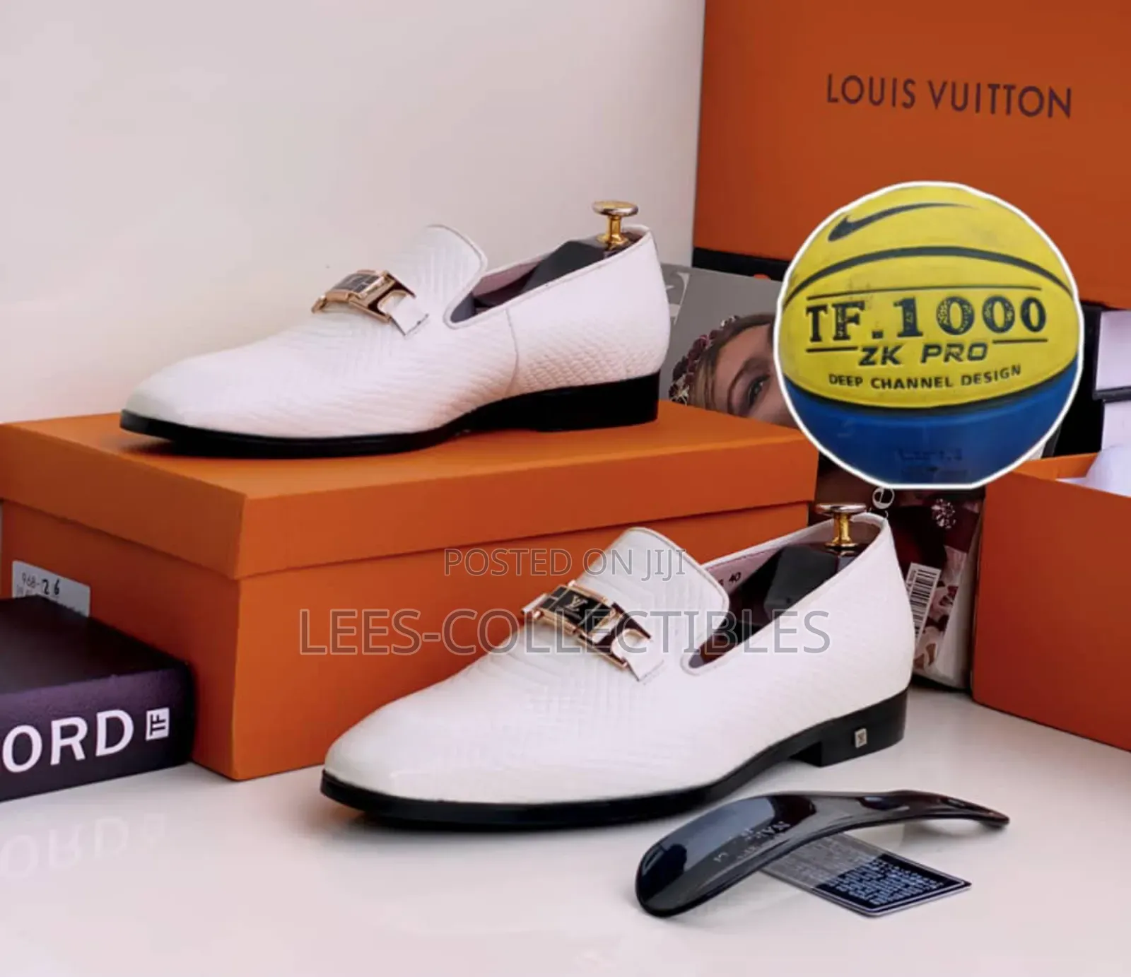 Luxury White Louis Vuitton Cooperate Shoes