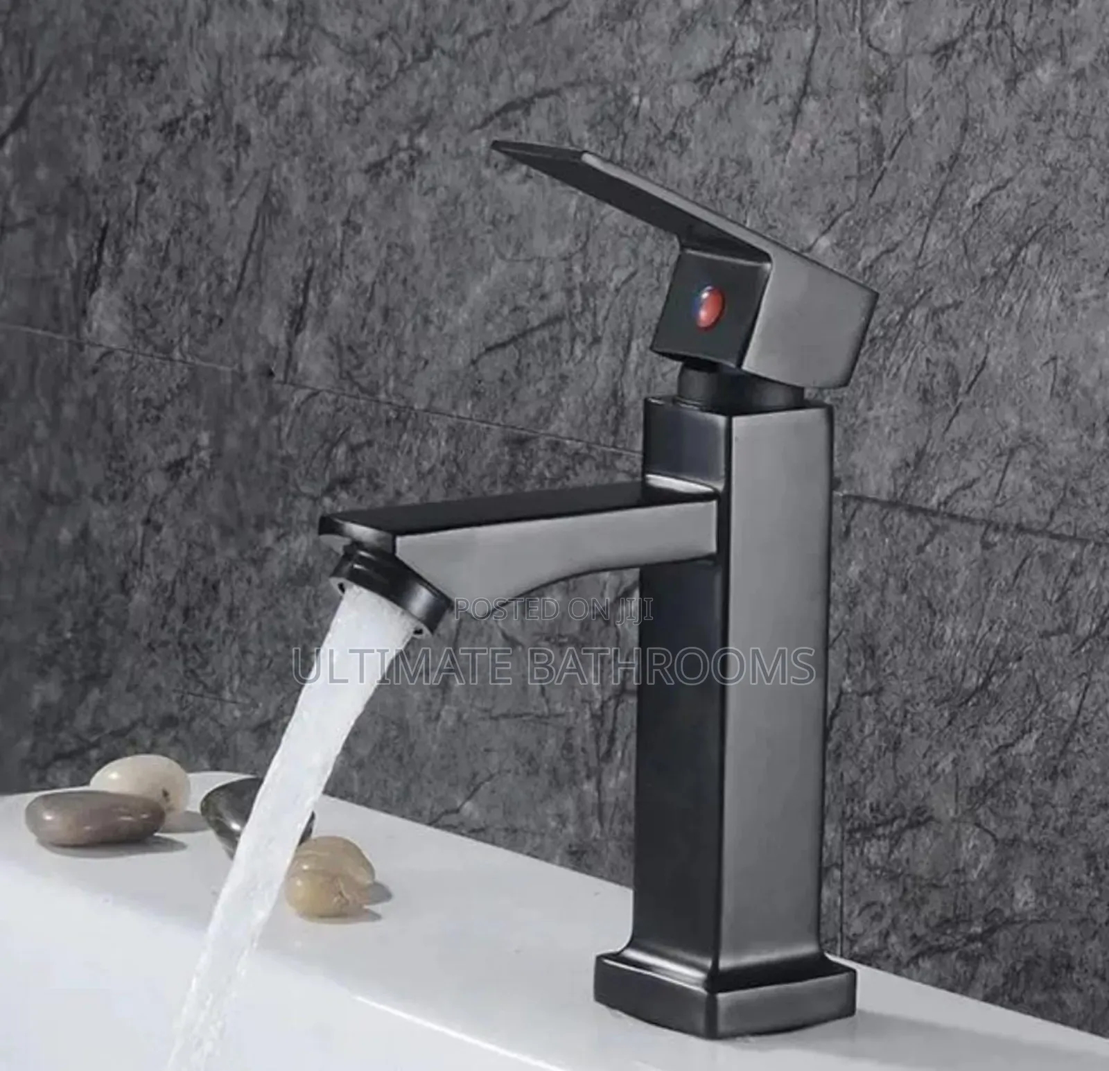 Black Square Design Single Washing Hand Basin Tap