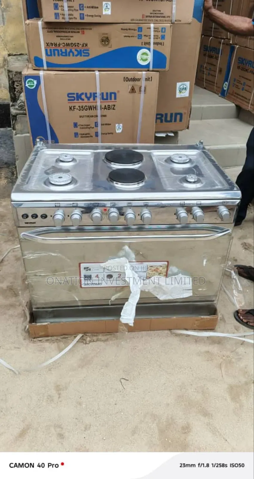 Skyrun Gas Cooker 60×90 6 Burner - 4gas 2electric Hot Plates