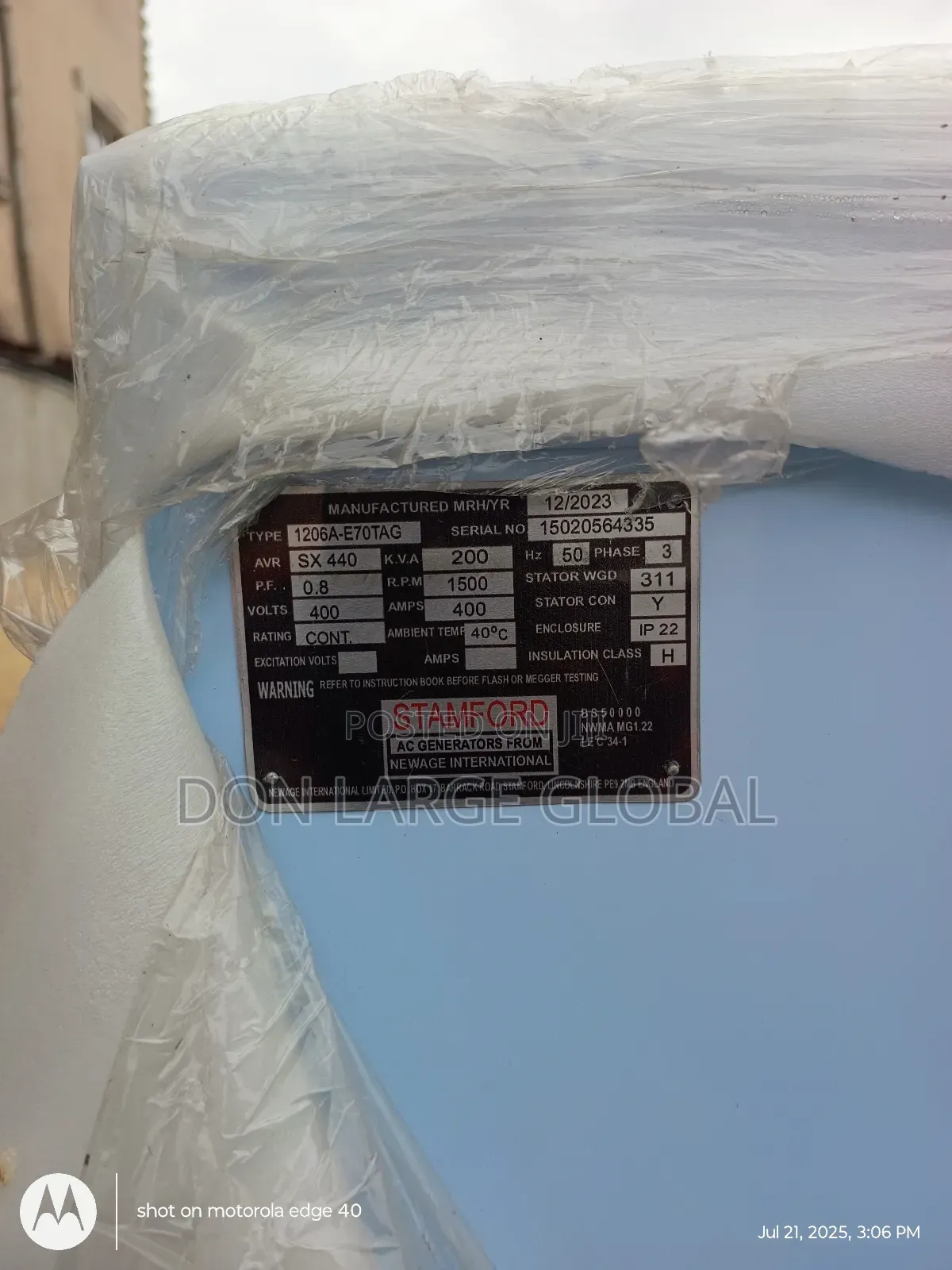 200kva Perkins Soundproof Diesel Generator