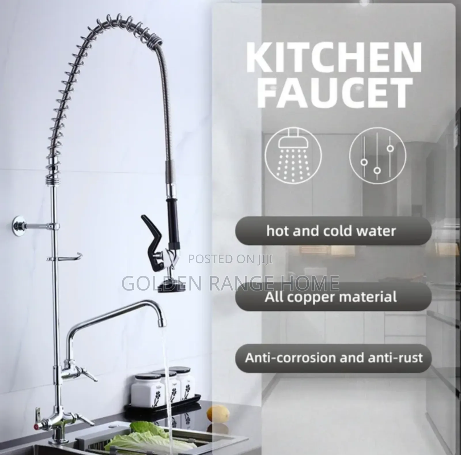 Made of Brass Industrial Kitchen Sink Mixer Faucet