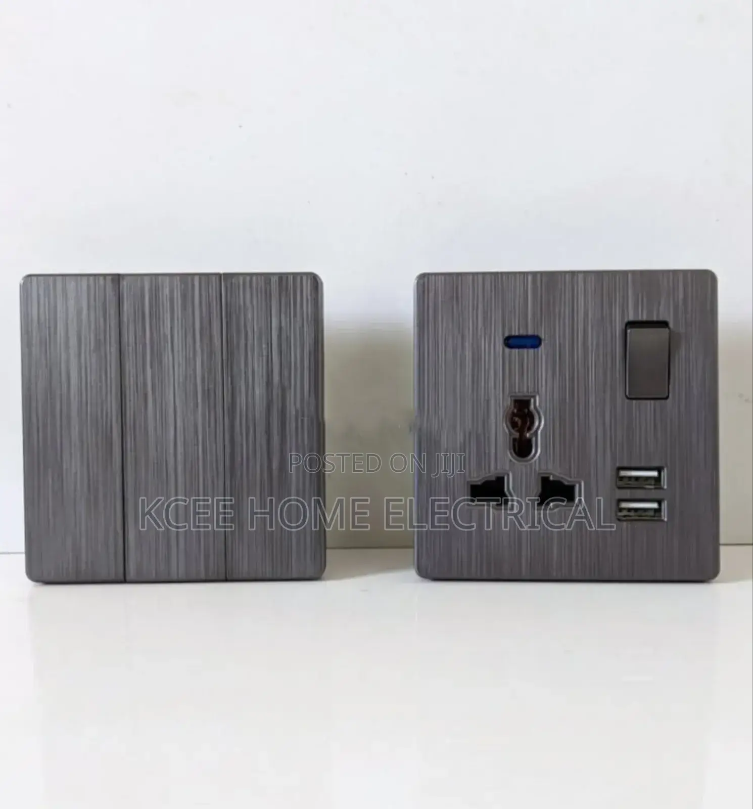 13a Double Socket With Led, Usb Ports 100% Copper