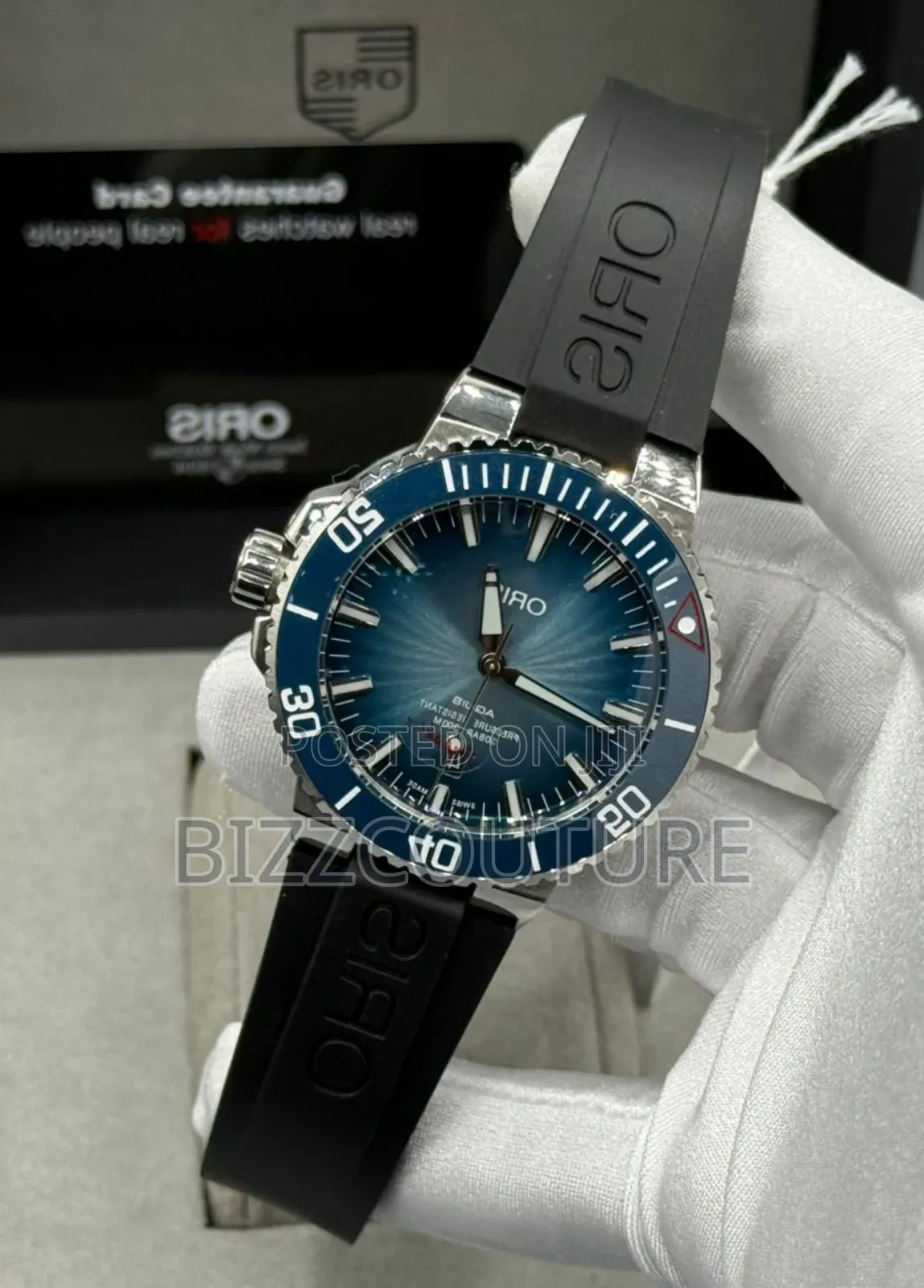 Original Oris Black Rubber Strap Calendar Watch