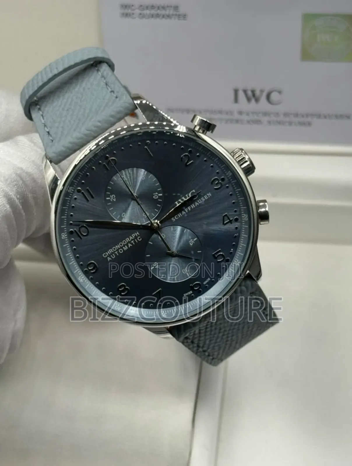 Original Iwc Schaffhausen Faux Leather Chronograph Watch