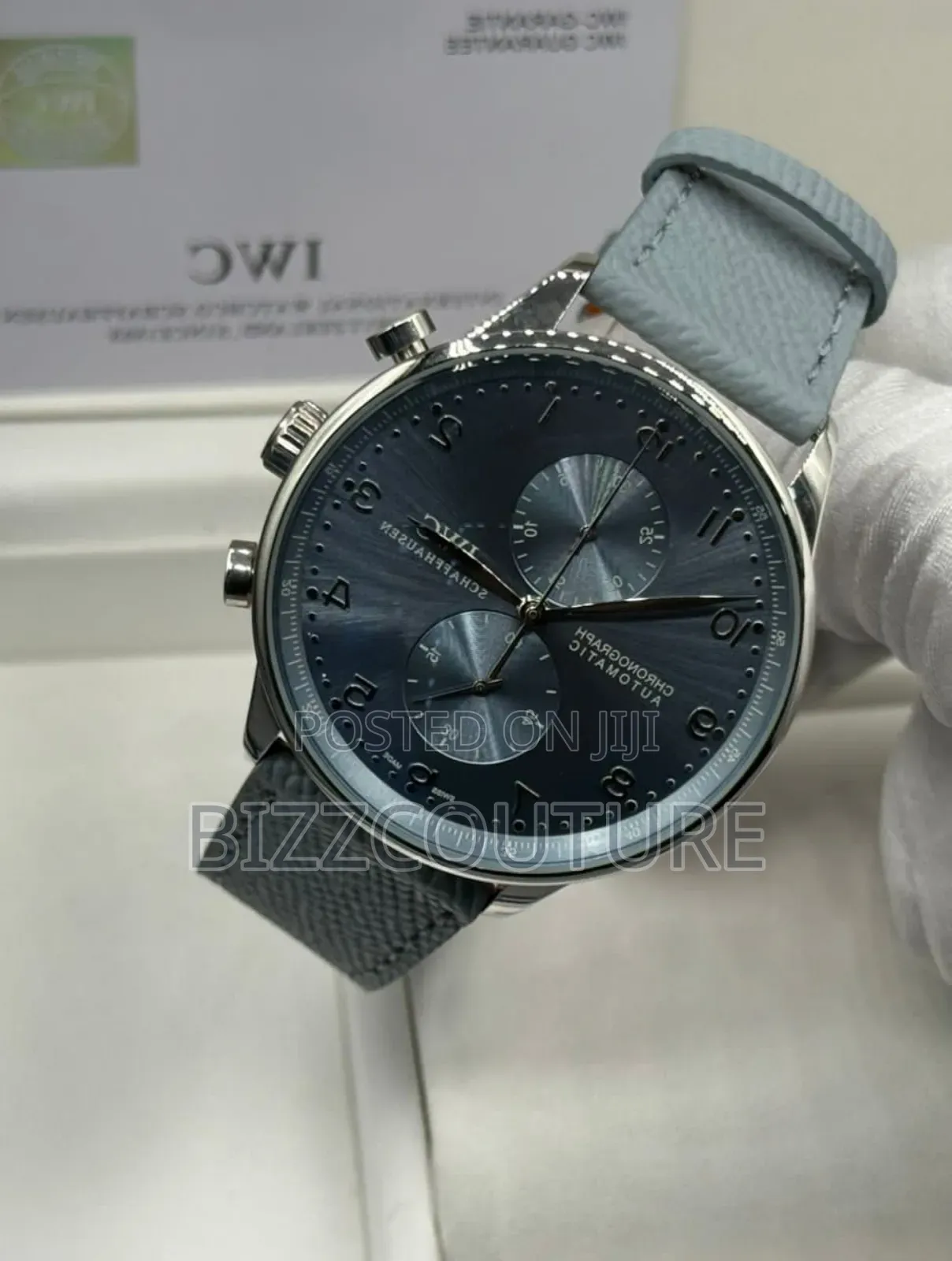 Original Iwc Schaffhausen Faux Leather Chronograph Watch