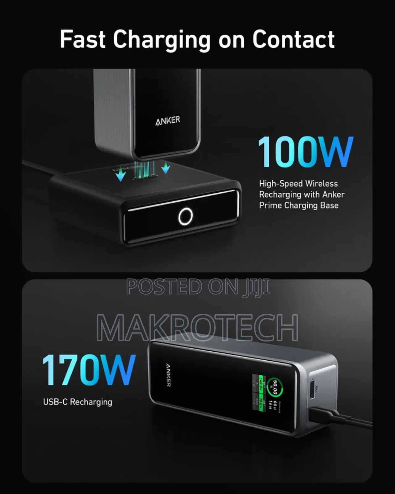 Anker 27,650mah Power Bank (250w) With 100w Charging Base