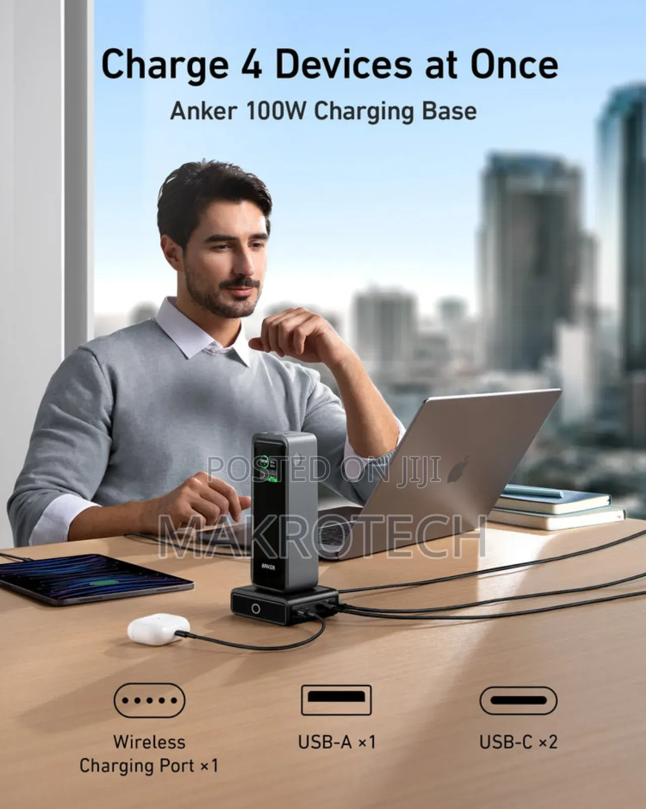 Anker 27,650mah Power Bank (250w) With 100w Charging Base