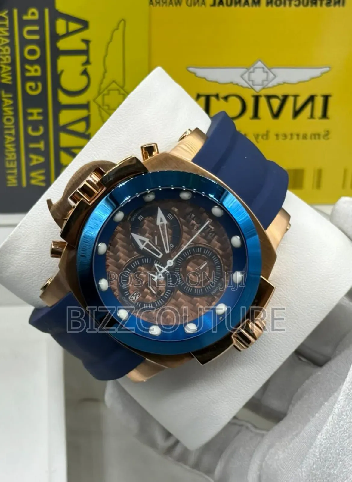 Original Invicta Chronograph, Blue Rubber Strap Watch