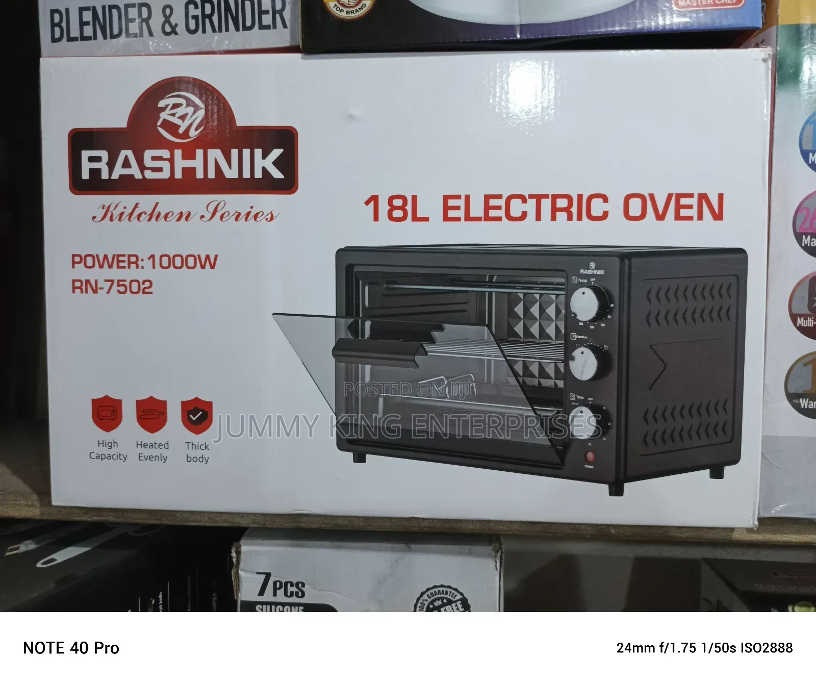 Century 20l Electric Oven +Toaster + Grill Baker -Black