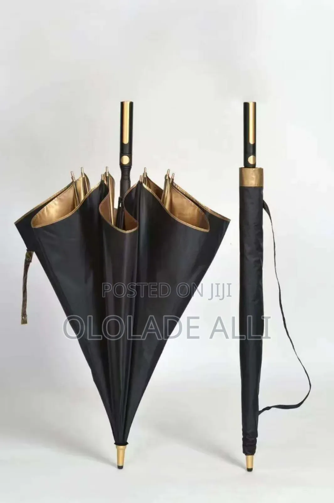 Gold and Black Strong and Durable Umbrella