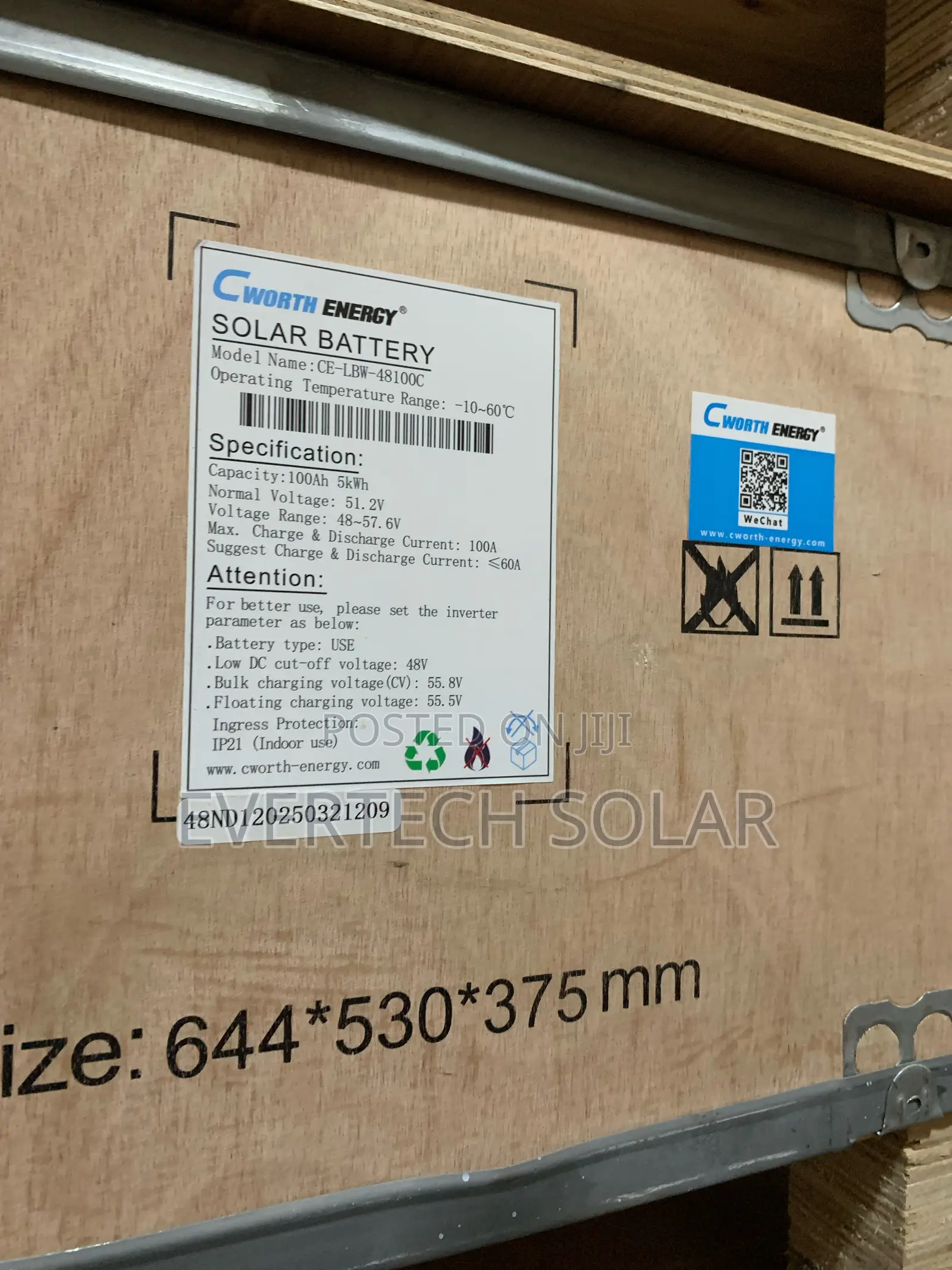 5 Kwhs 51.2v Cworth Energy Lithium Battery