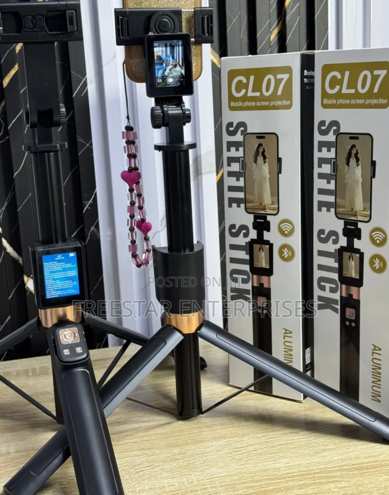 Cl07 Mobile Phone Selfie Stick Screen Monitor.