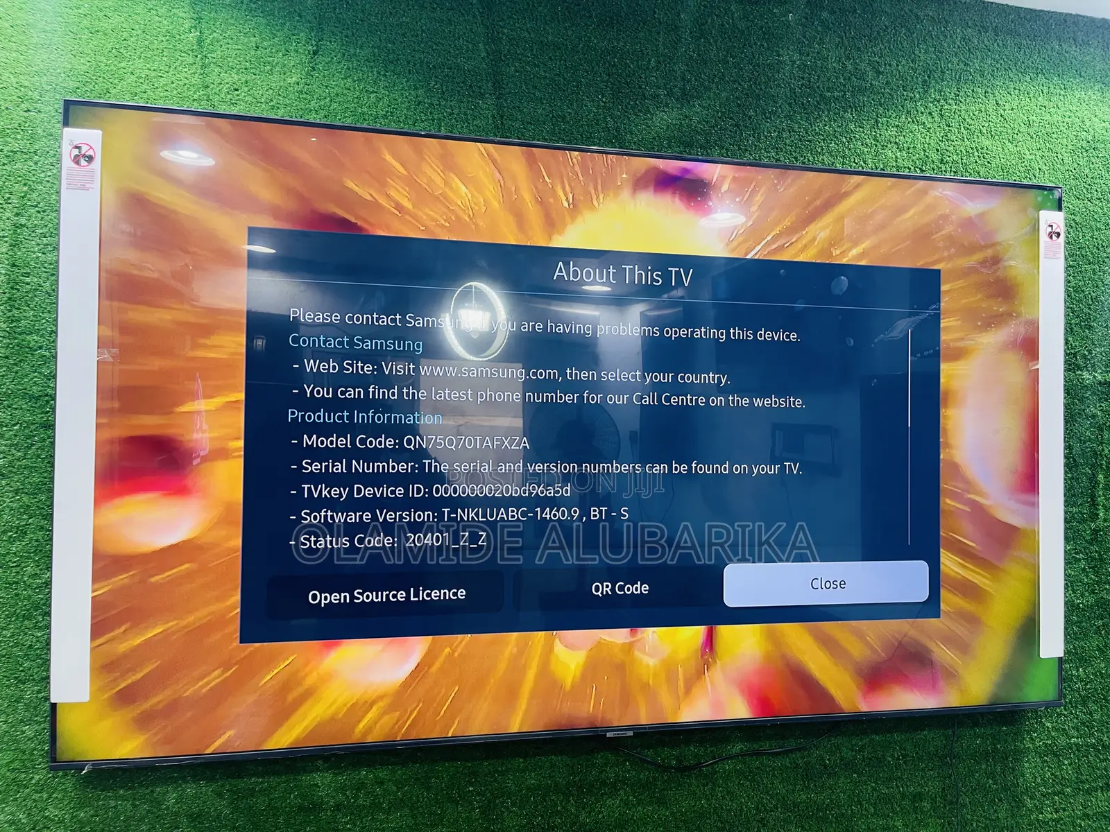 Samsung 75” Class Qled Q70a Quantum HDR Smart Alexa Tv