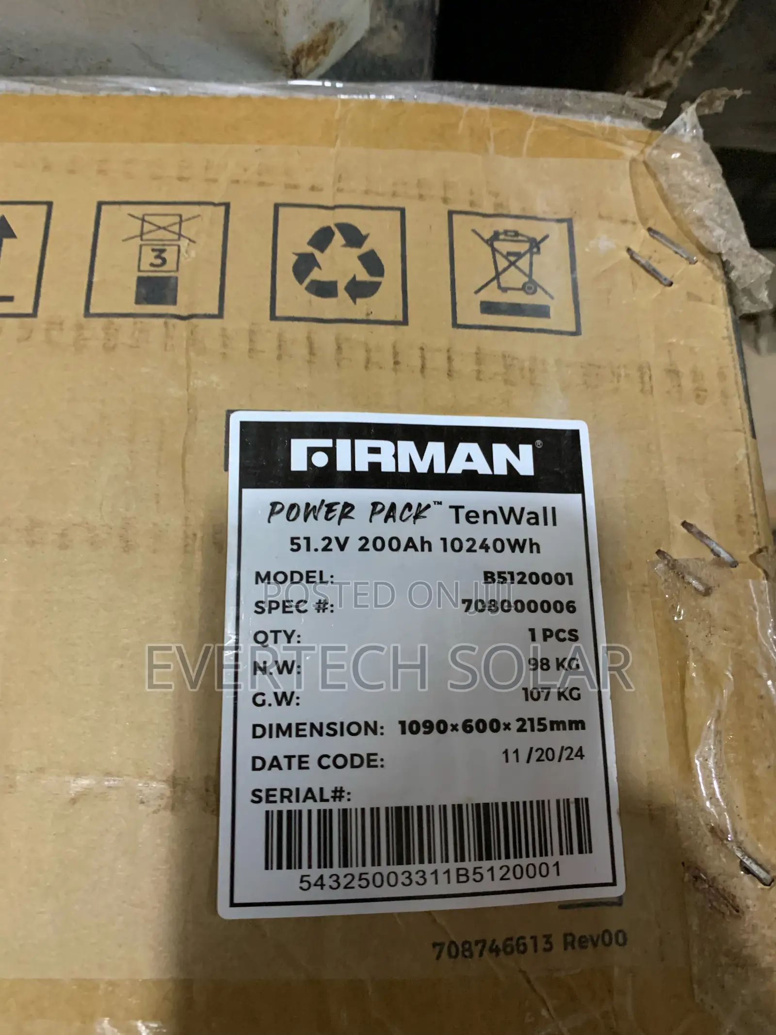 10kwhs Firman 51.2v Lithium Battery With Bluetooth