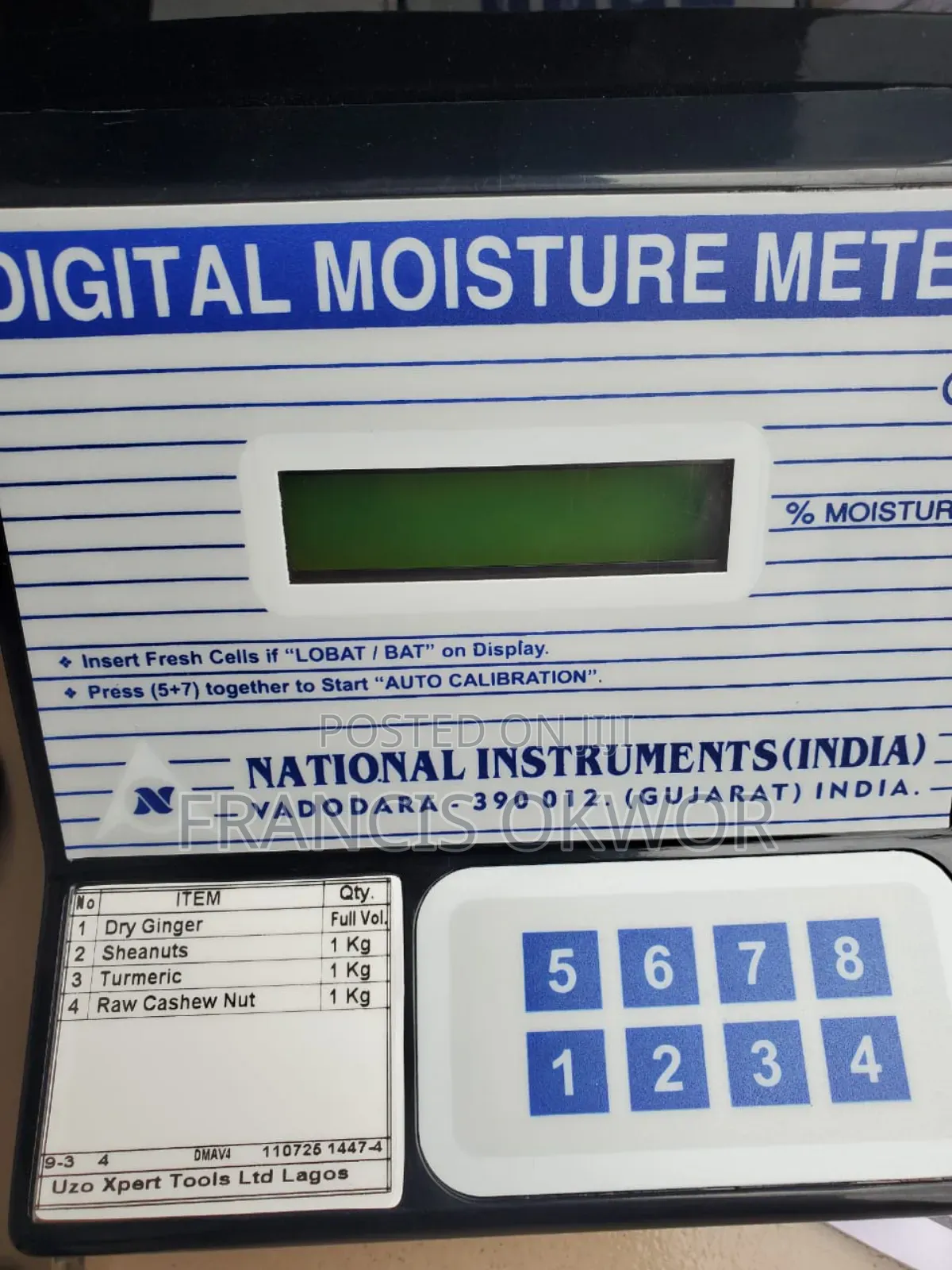 Moisture Meter for Dried Ginger 4in 1