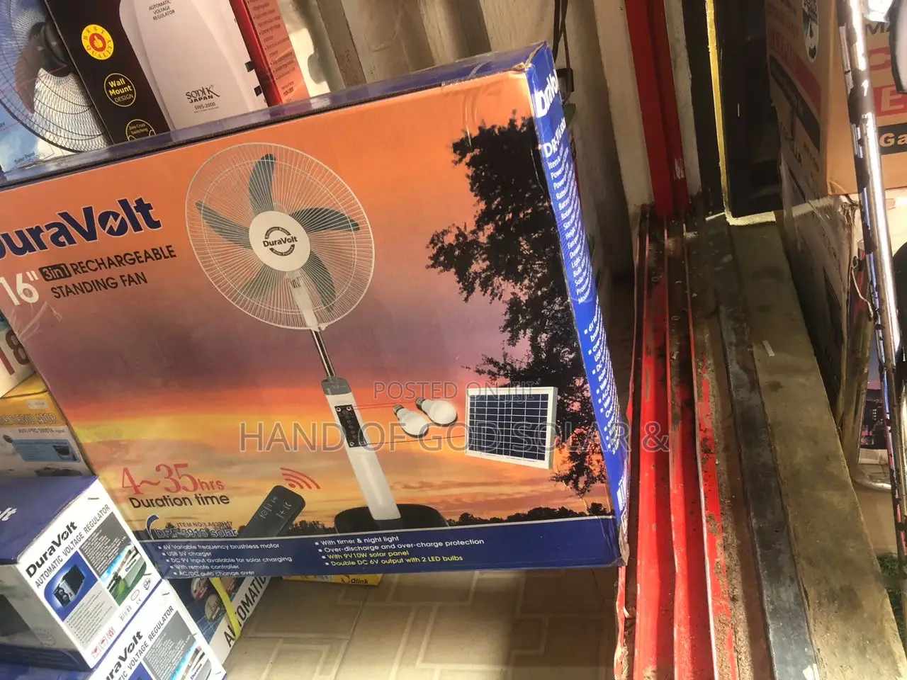 16inch Duravolt 3 in 1rechargeable Fan