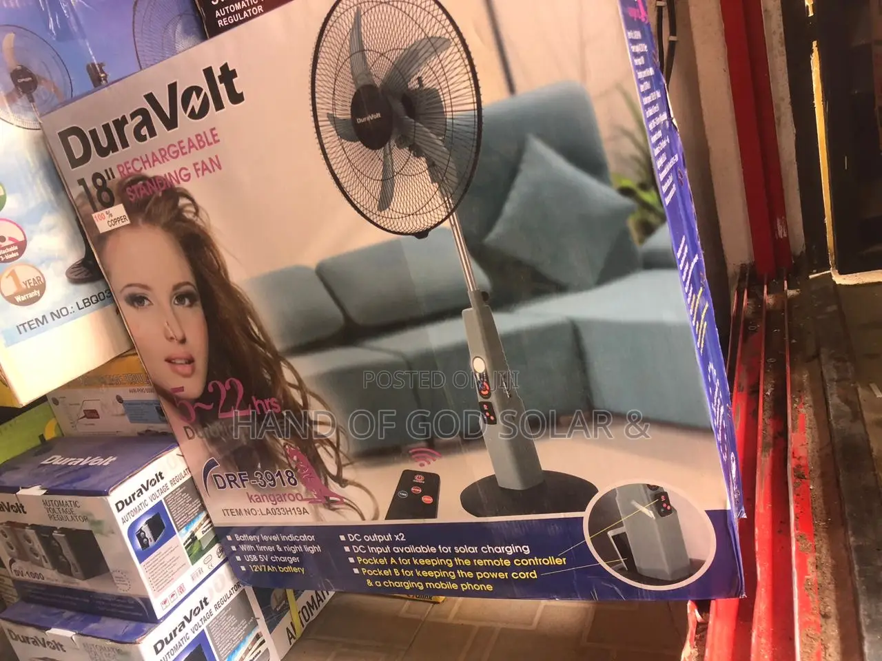 18inch Duravolt Rechargeable Fan