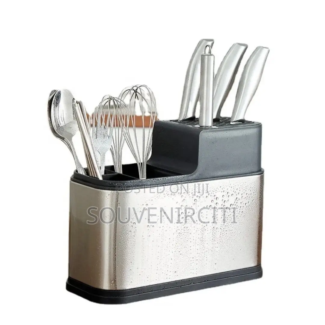 Stainless Steel Cutlery Drainer With Knife Rack