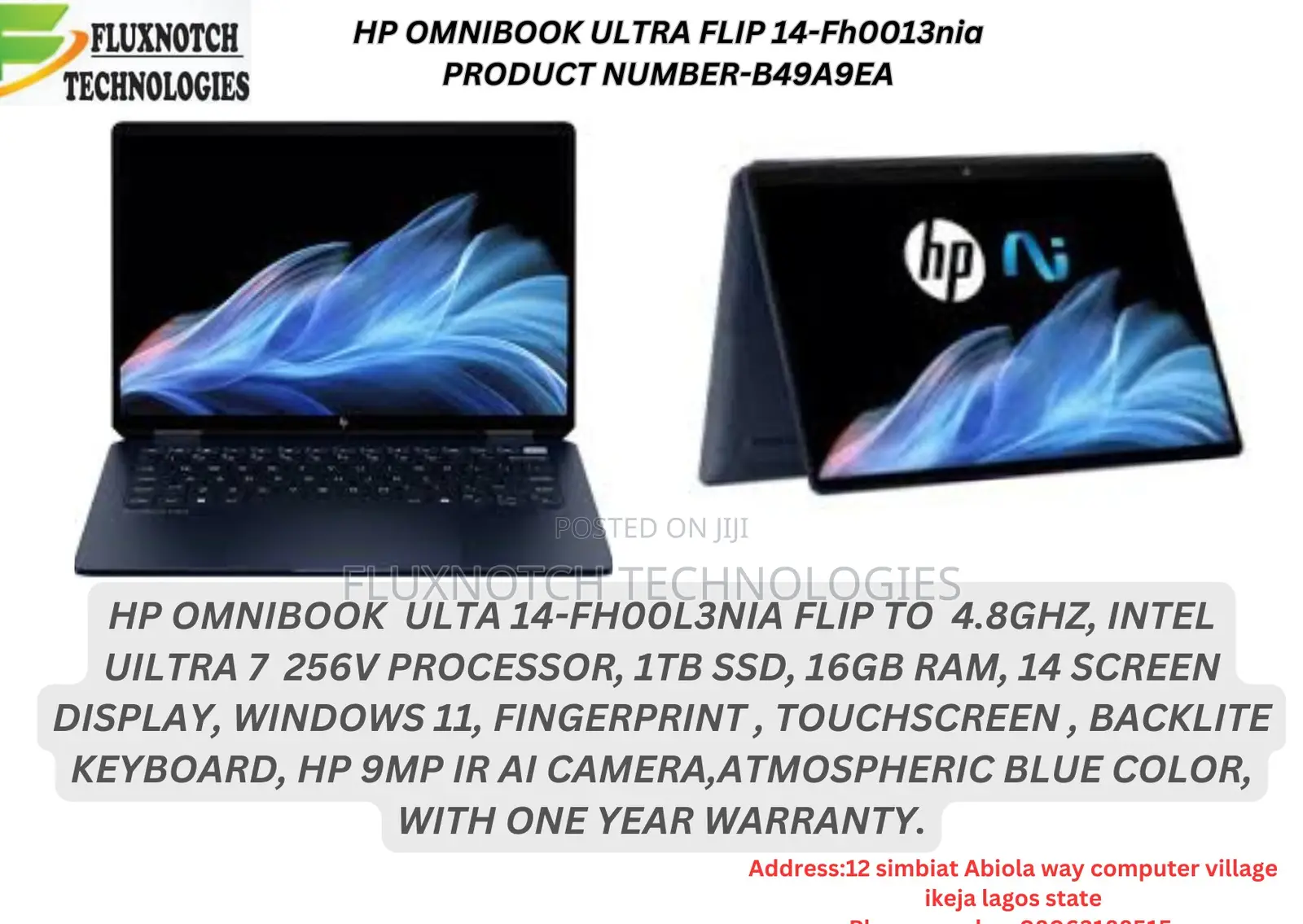New HP OmniBook X Laptop 14-fe0097nr 16GB Intel Core Ultra 7 SSD 1T