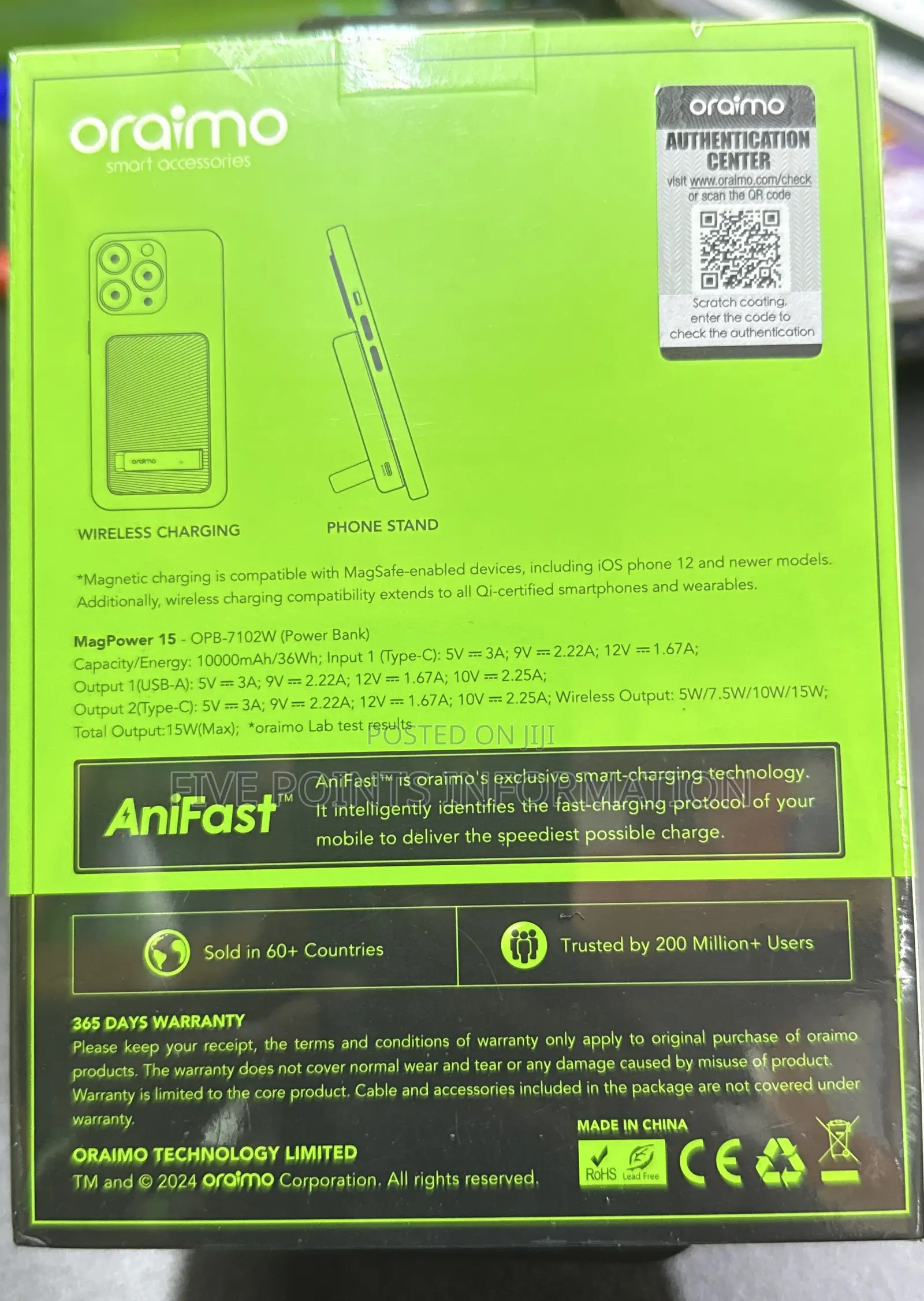 10000mah Oraimo Wireless Powerbank