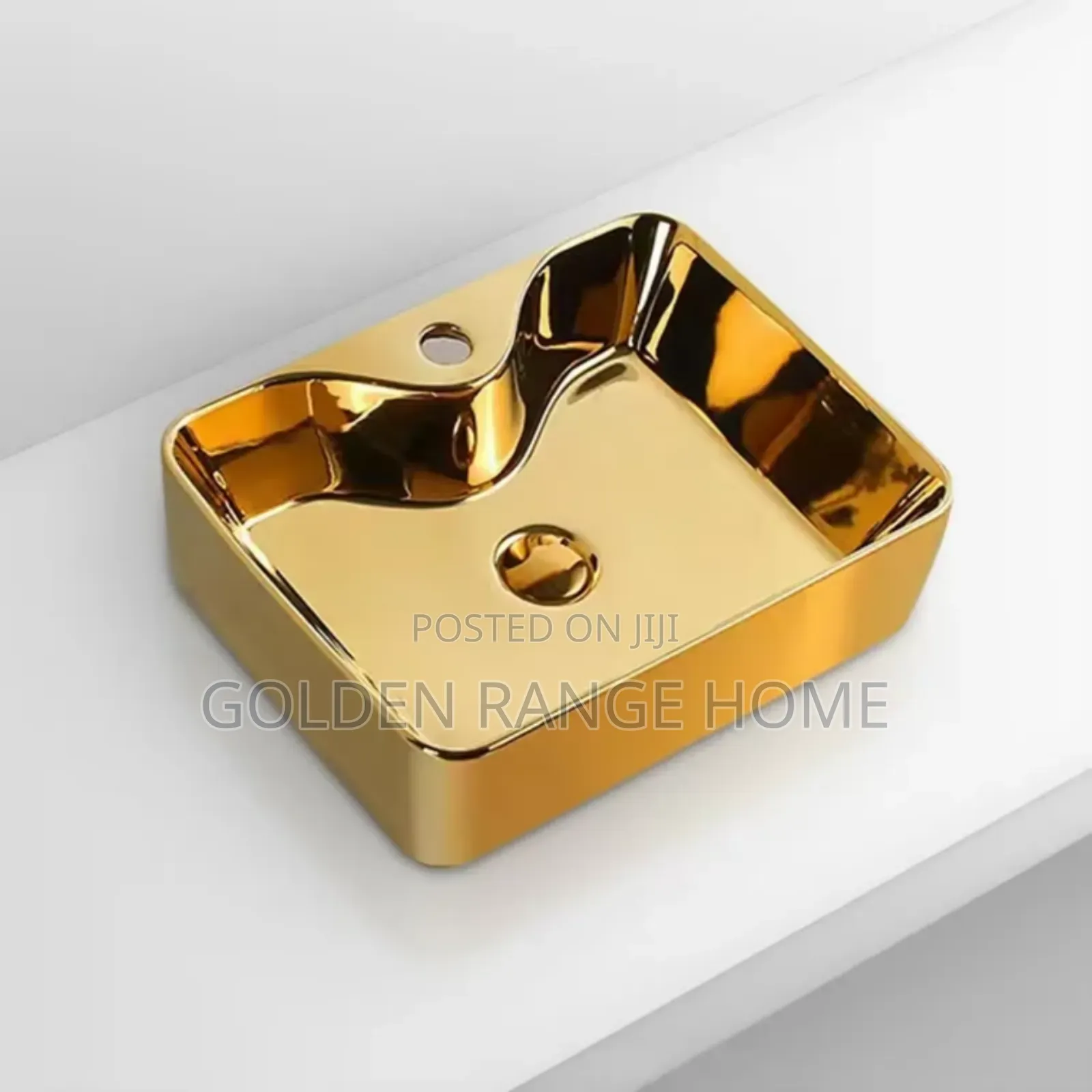 Gold Ceramic Countertop Basin