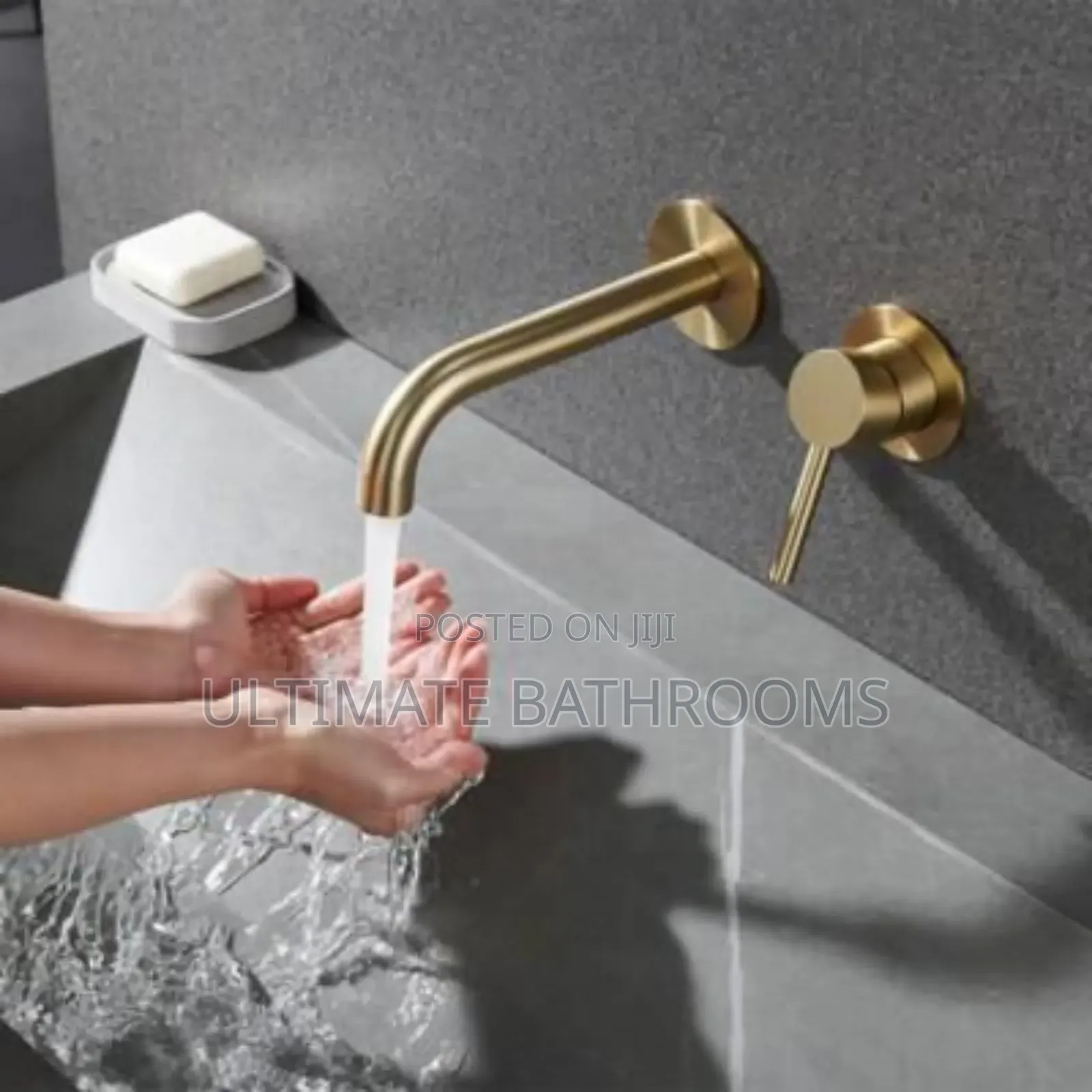 Brush Gold Conceal Basin Mixer Faucet