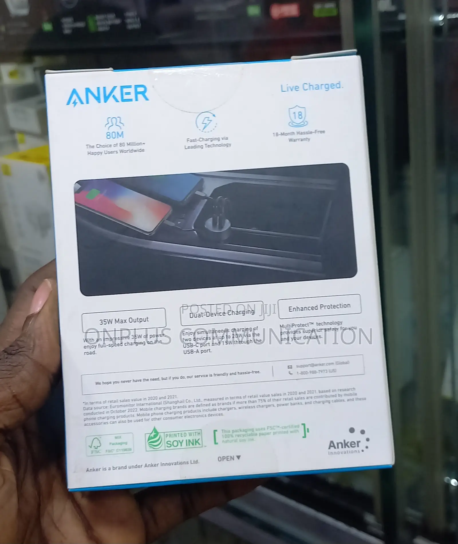 Anker Powerdrive Pd+ 2 35w Dual-Port Fast Car Charger