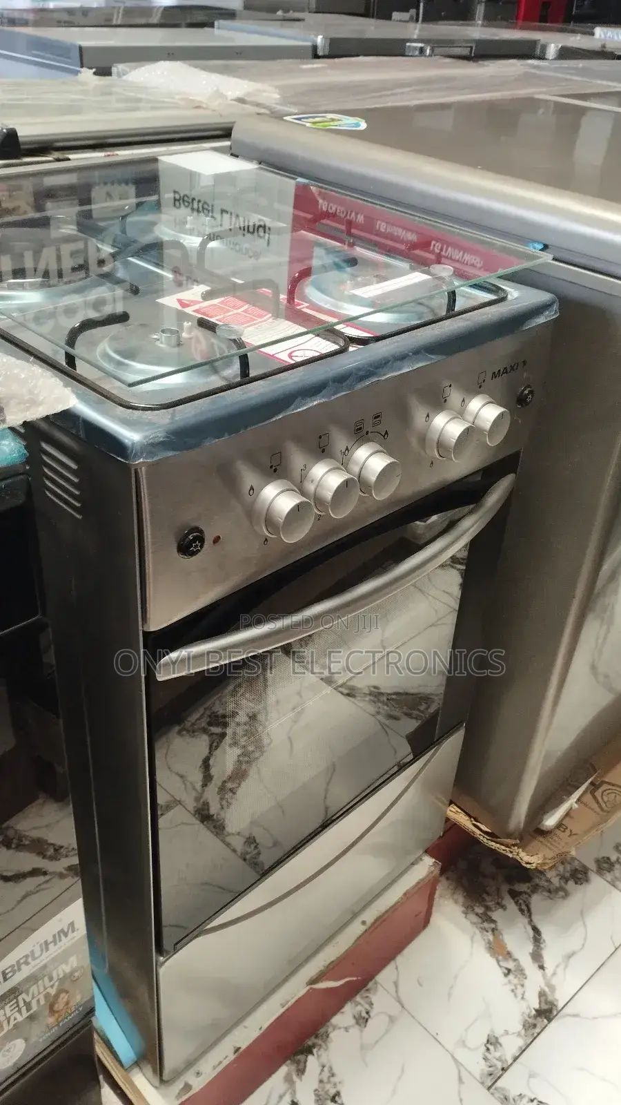 Maxi Standing 50*50 (3 Gas +1 Electric) Gas-Cooker Inox
