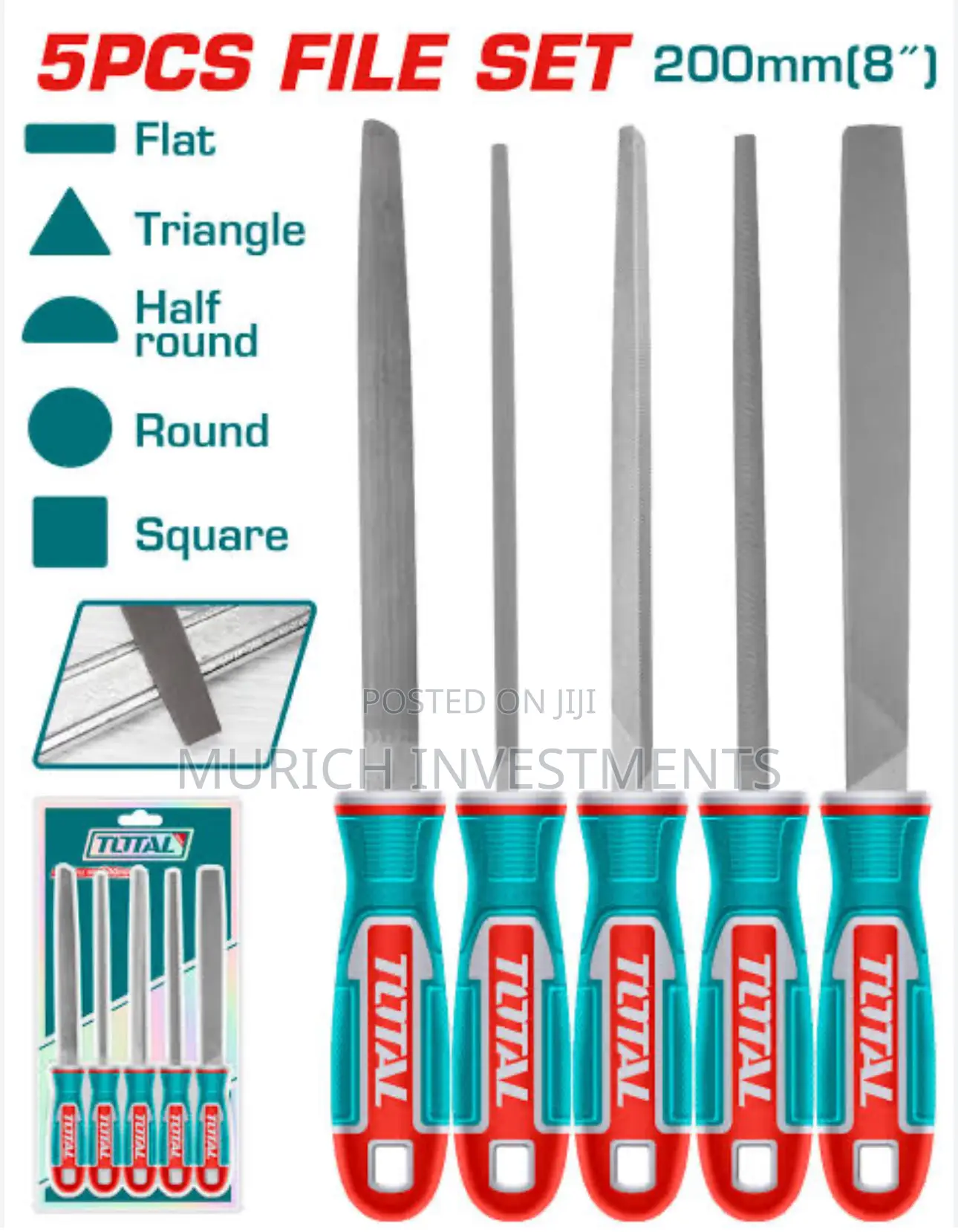 Steel File Set 5 Pieces 8" Total Tools