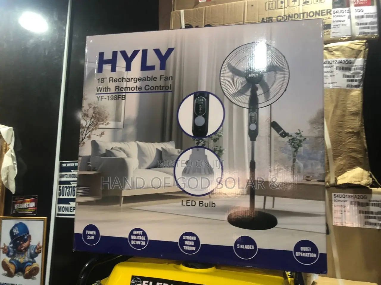 Hyly 18inch Rechargeable Standing Fan
