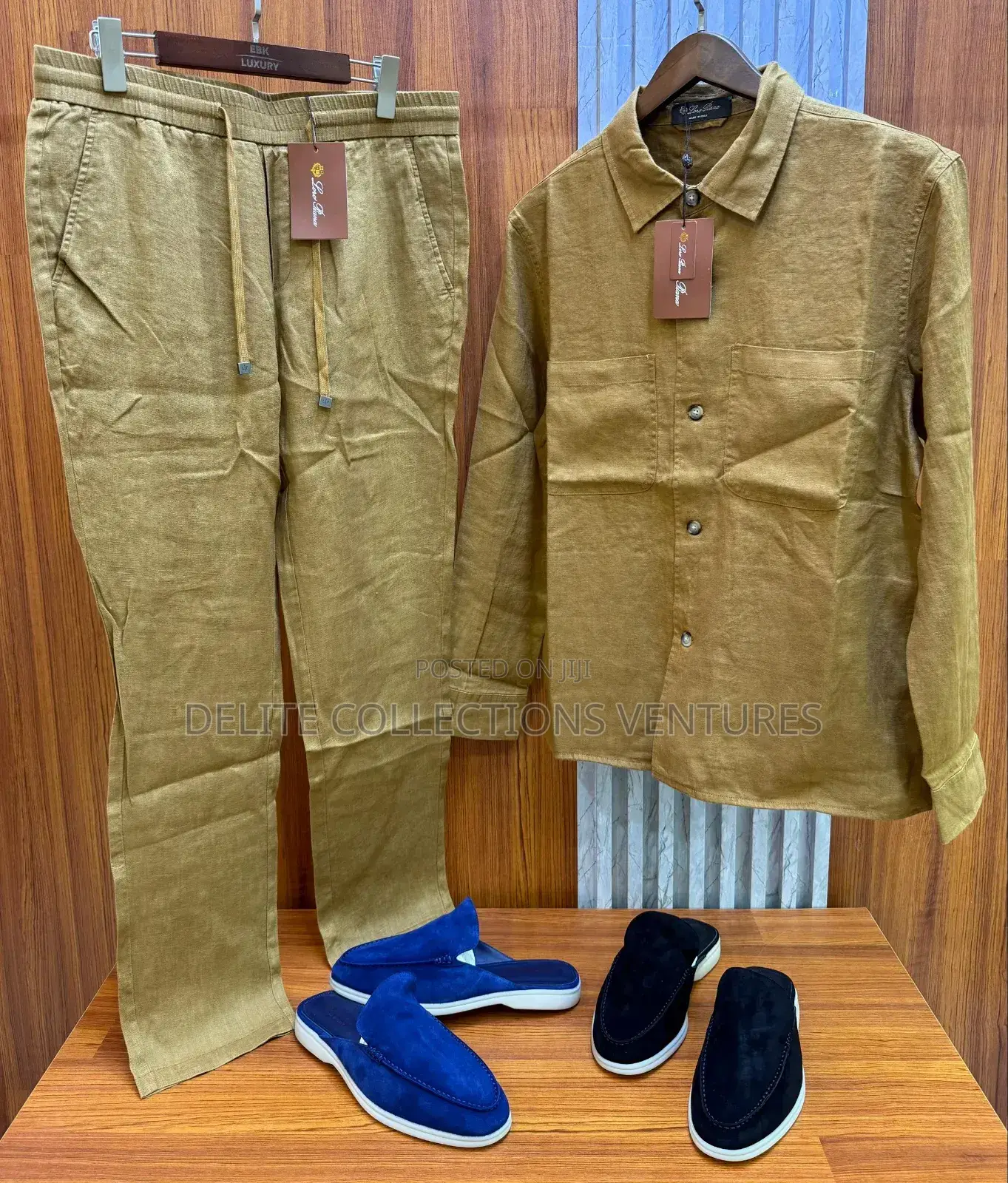 Up and Down Wears Loro Piana Men's Cotton-Linen Shirt Pant