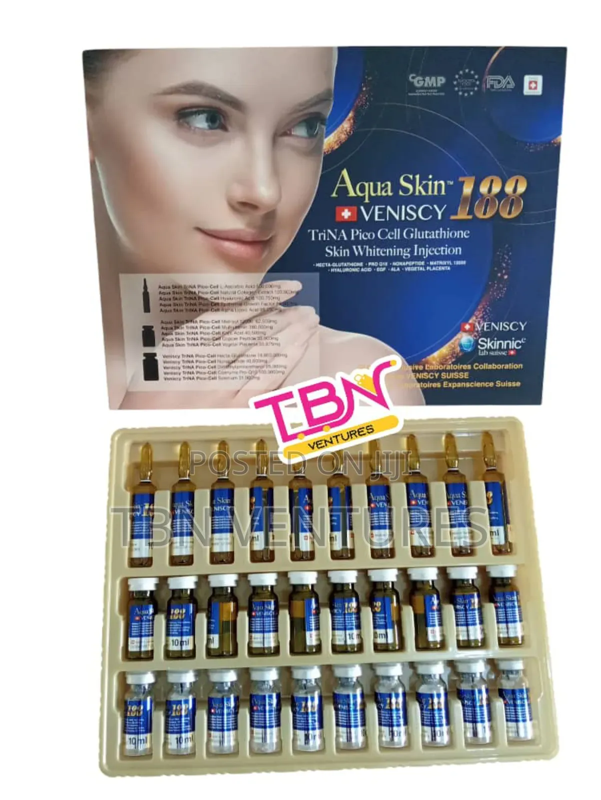 Aqua Skin Veniscy 188 Glutathione Skin Whitening Injection