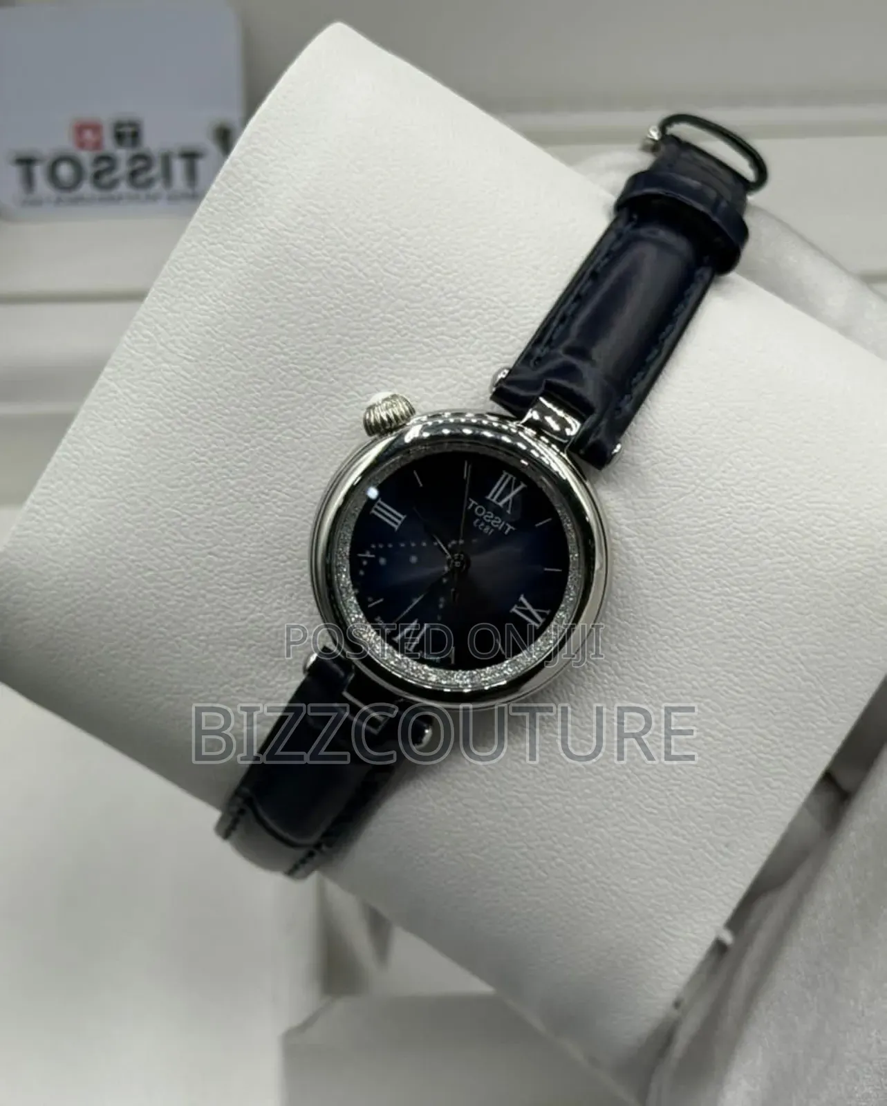 Original Tissot Black Genuine Leather Strap Watch in Store