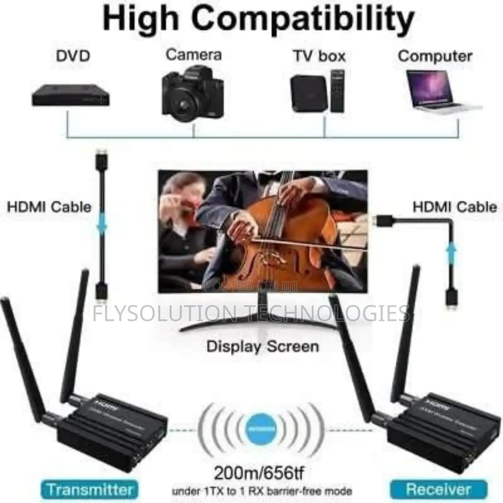 200 Meters Wireless Hdmi Extender Video Transmitter Receiver