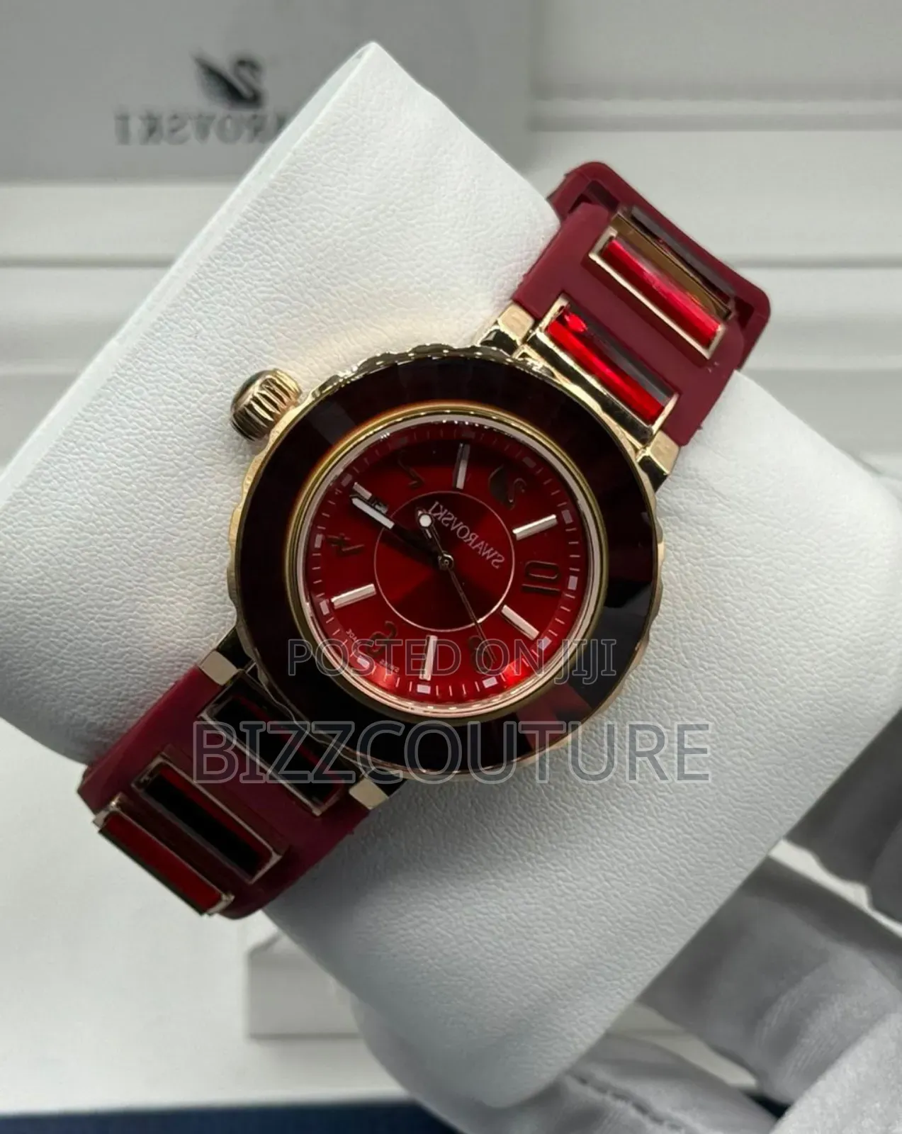 Original Swarovski Wine Colour Stainless Steel Watch