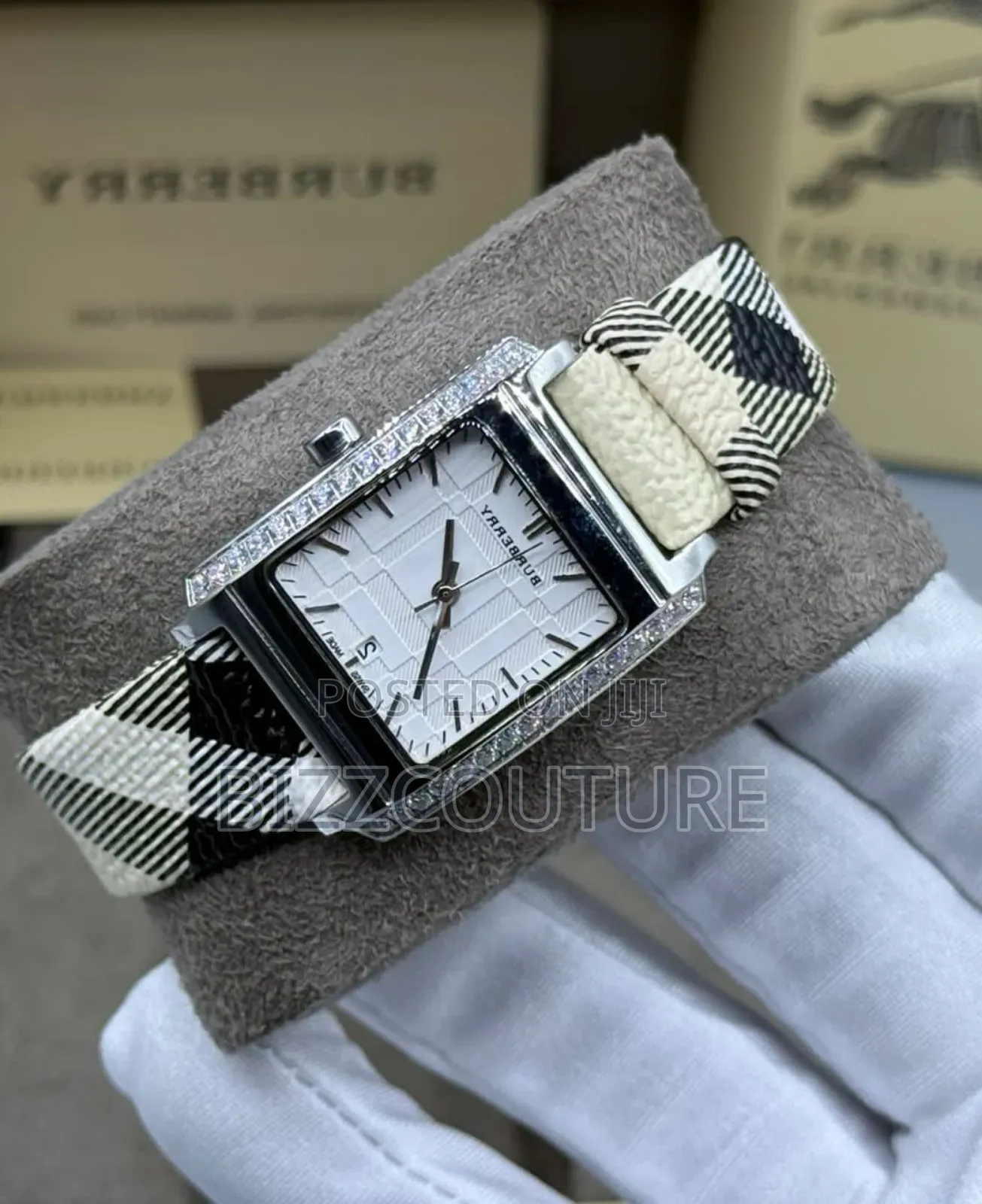 Original Burberry Faux Leather Strap, Calendar Watch