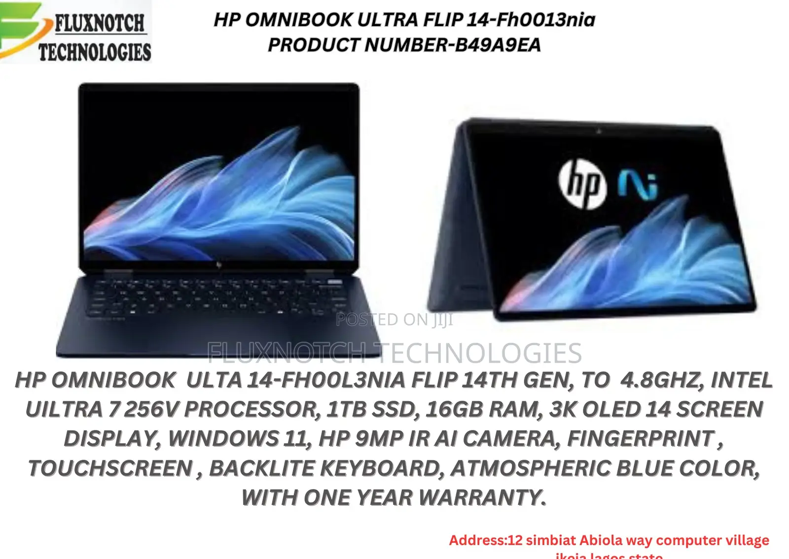 New HP OmniBook X Laptop 14-fe0097nr 16GB Intel Core Ultra 7 SSD 1T