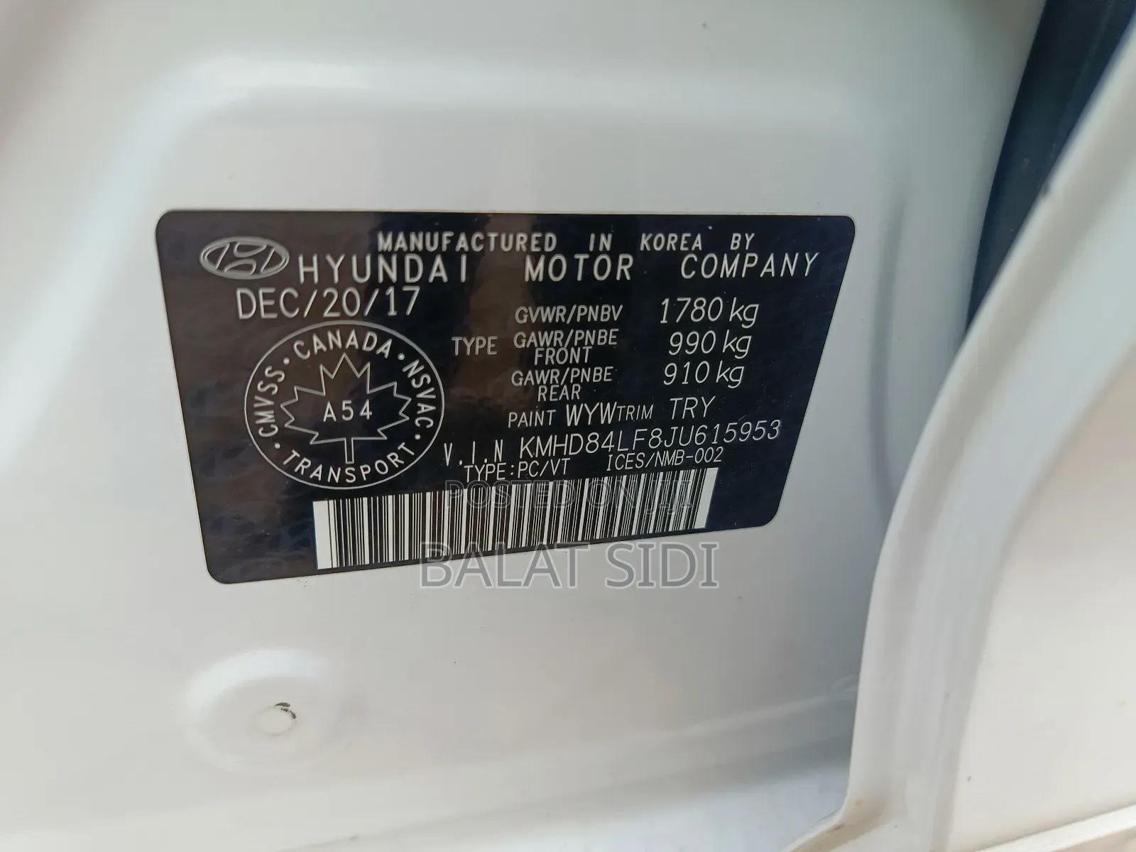 Hyundai Elantra ECO 2018 White